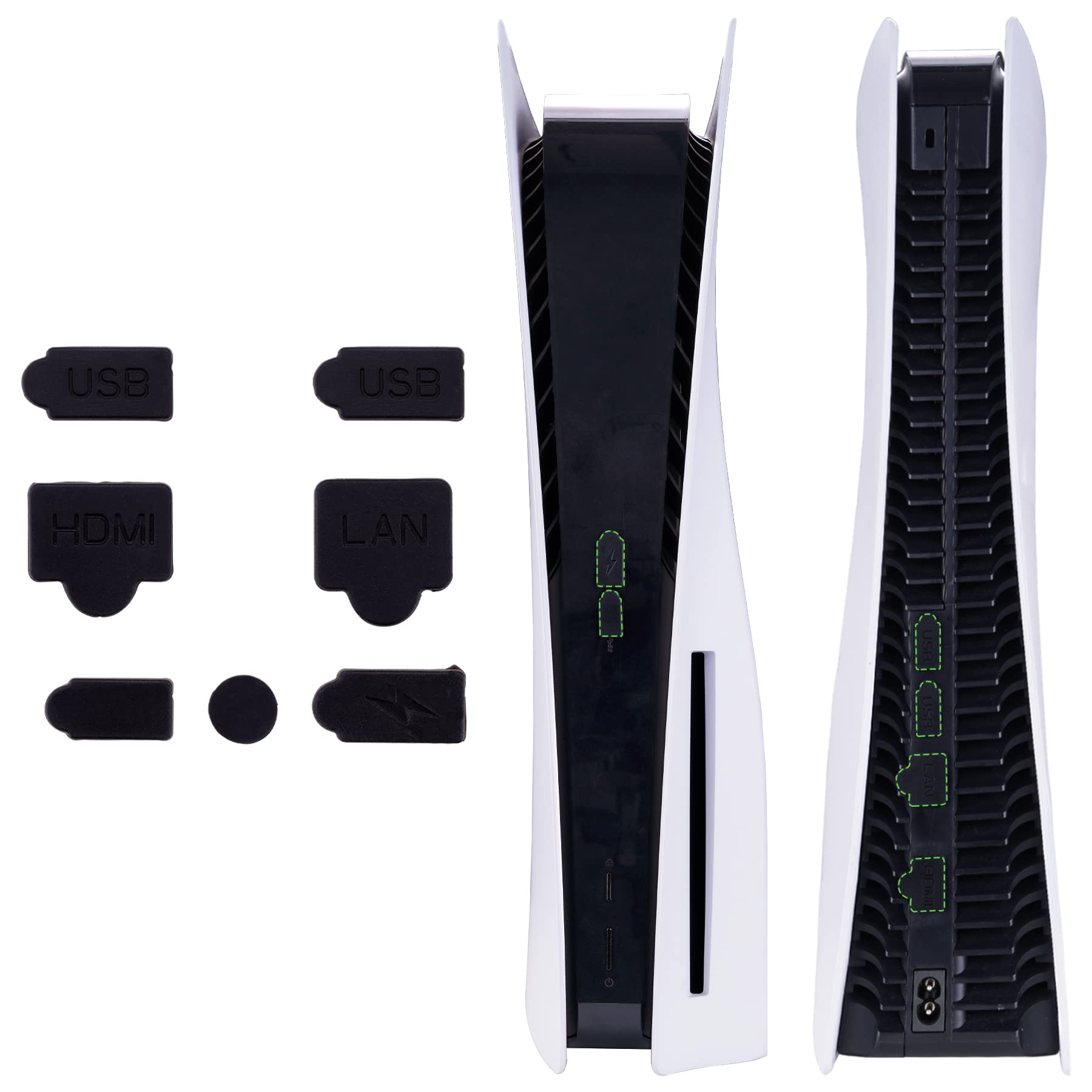 【送料無料】PlayVital ps5コンソールに対応用シリコンダストプラグセット、ps5デジタル&ディスク版コンソールに対応用USB HDMIインターフェース...