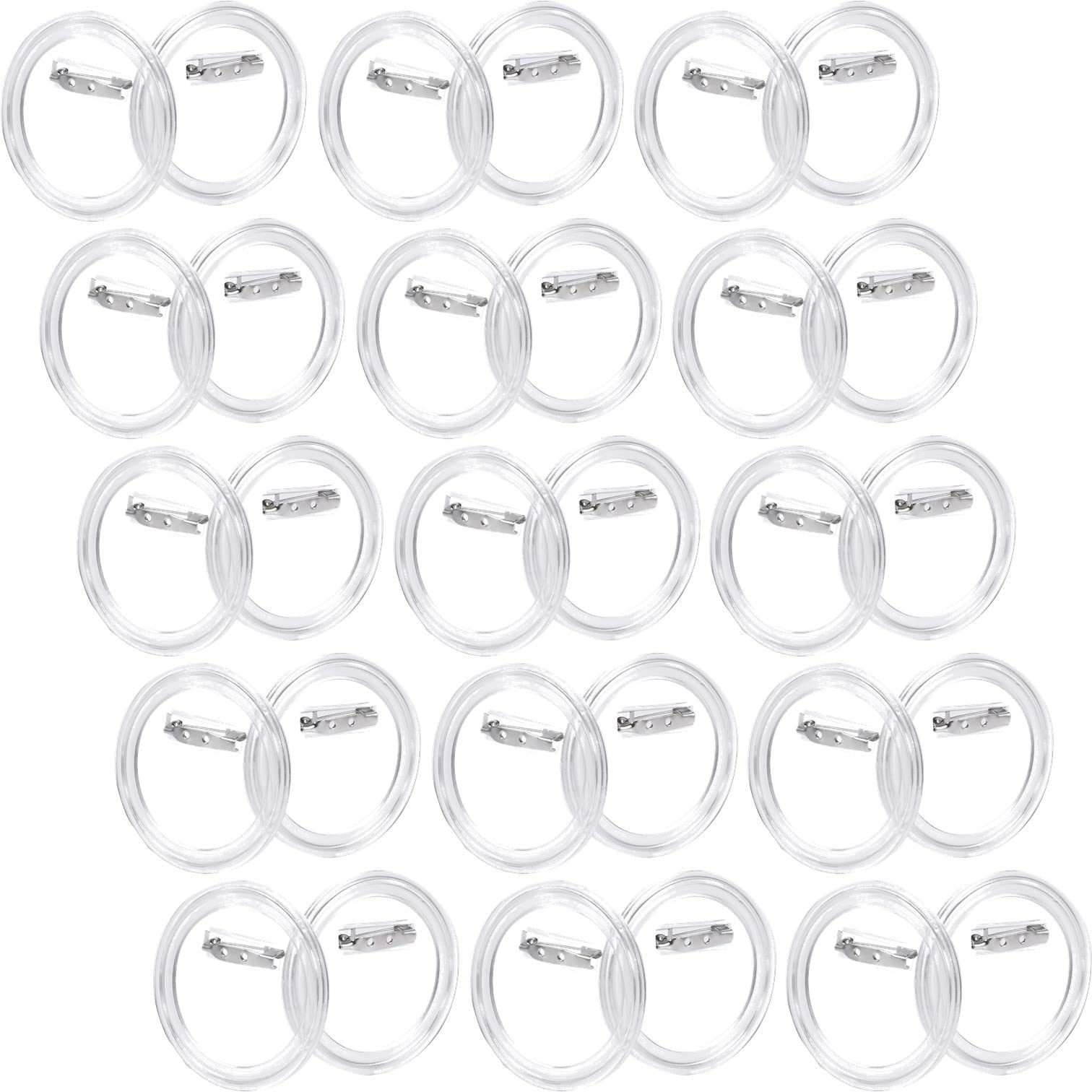 【送料無料】EXDUCT ボタンバッジ 30個 手作り素材 パーツセット 缶バッジ パーツ 透明 クリア 手芸用品