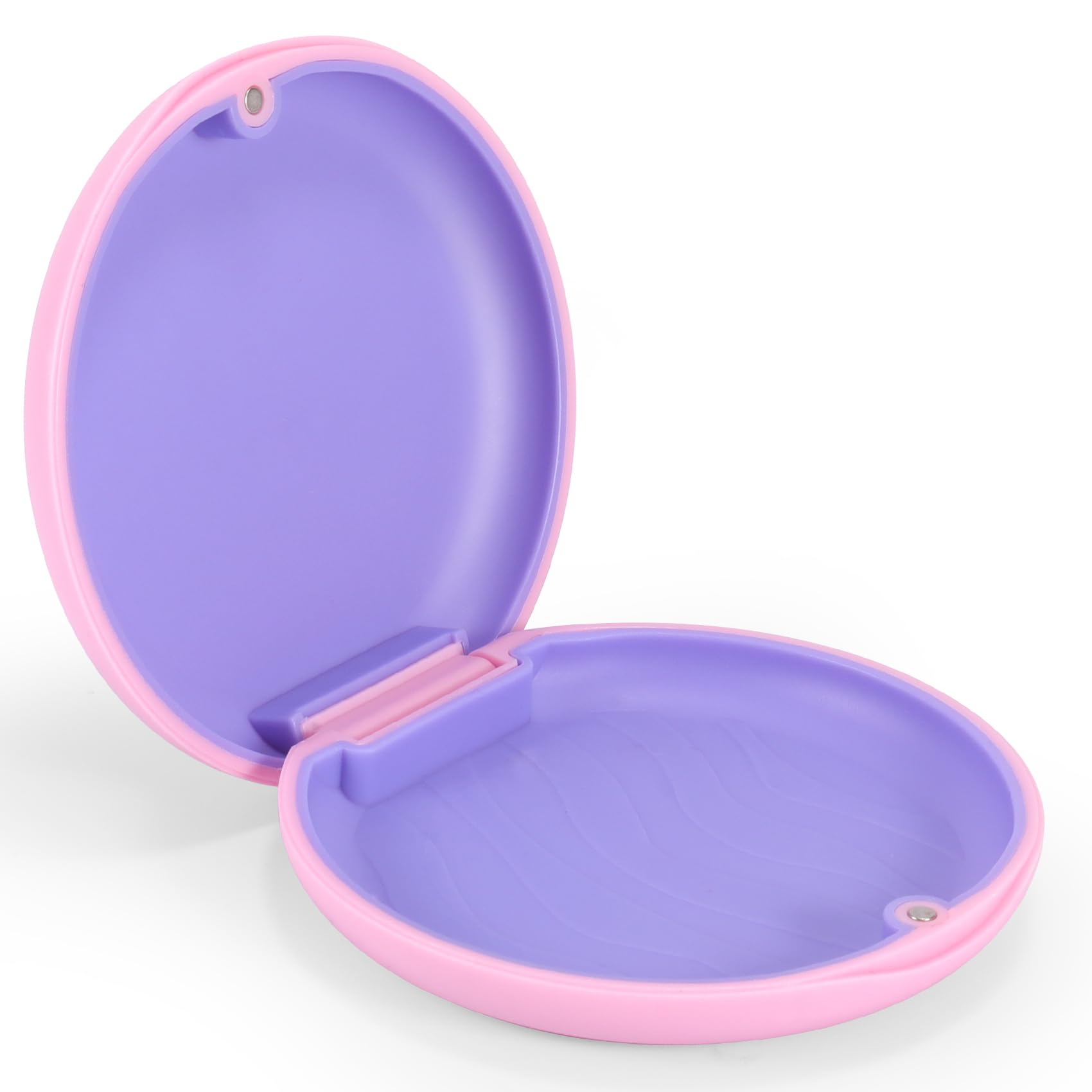 【送料無料】Annhua マウスピース ケース マグネット式 リテーナーケース 薄型 矯正ケース 子供 滑り止め付き ABS樹脂 入れ歯ケース 軽量 携帯用 マウスピース入れ 旅行用 ピンク