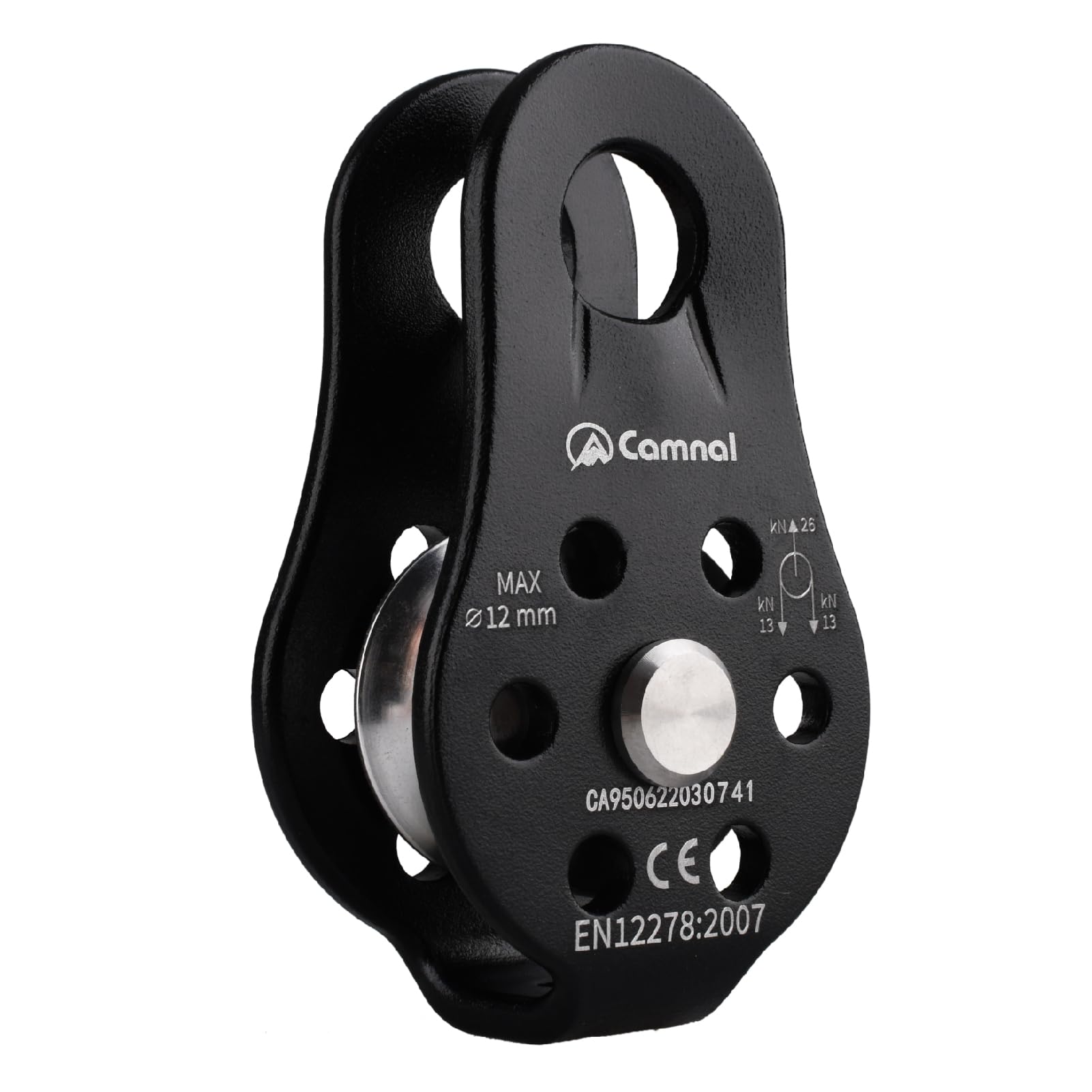 【送料無料】JEELAD クライミング プーリー 26kN マイクロ シングルプーリー 固定型 滑車 ローププーリー アルミニウム製 運搬 輸送用 (ブラック)