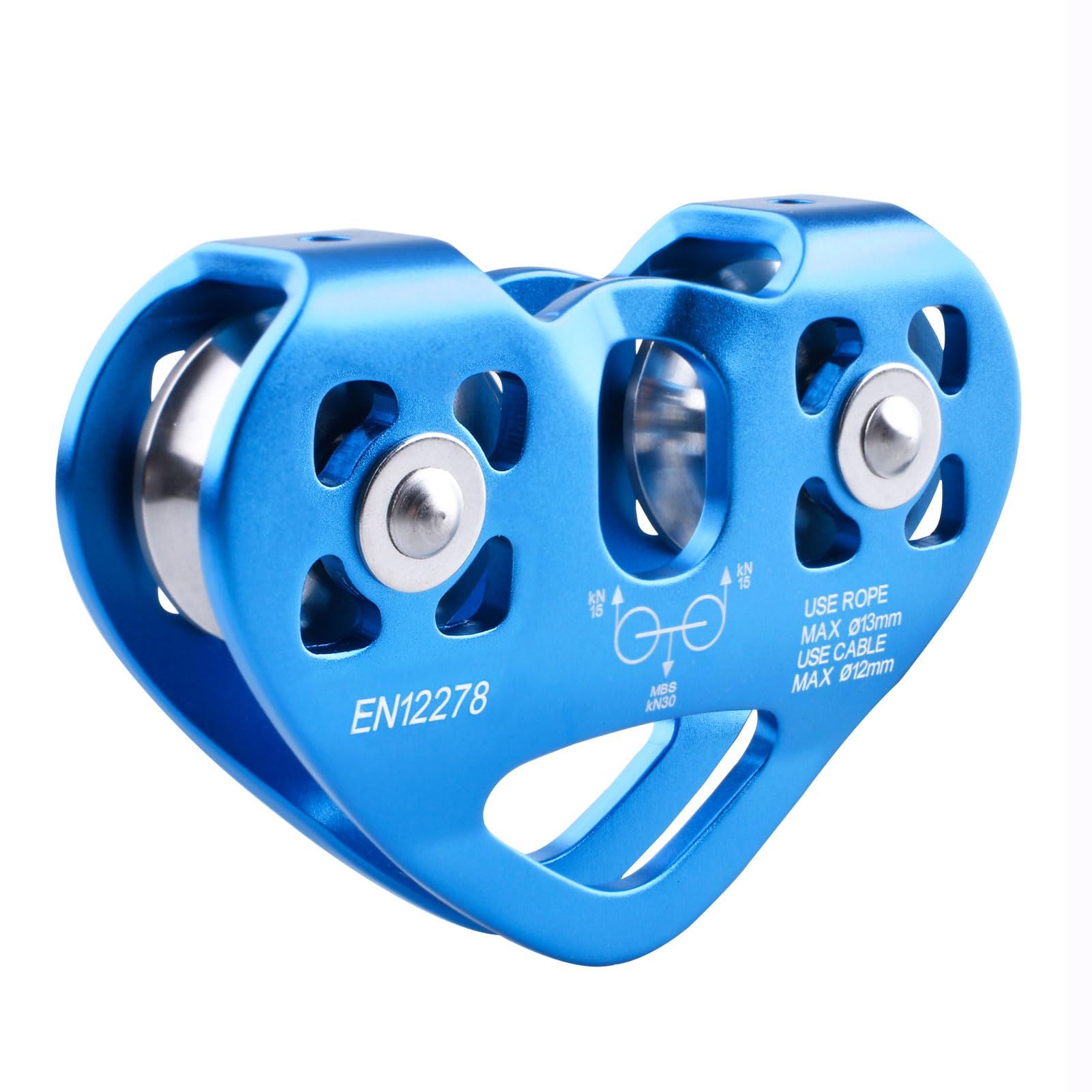 【送料無料】Azarxis 30kN マイクロプーリー クライミングプーリー ダブルベアリング ローププーリー マイクロダブルプーリー リギング レスキュー 登山 運搬 輸送用