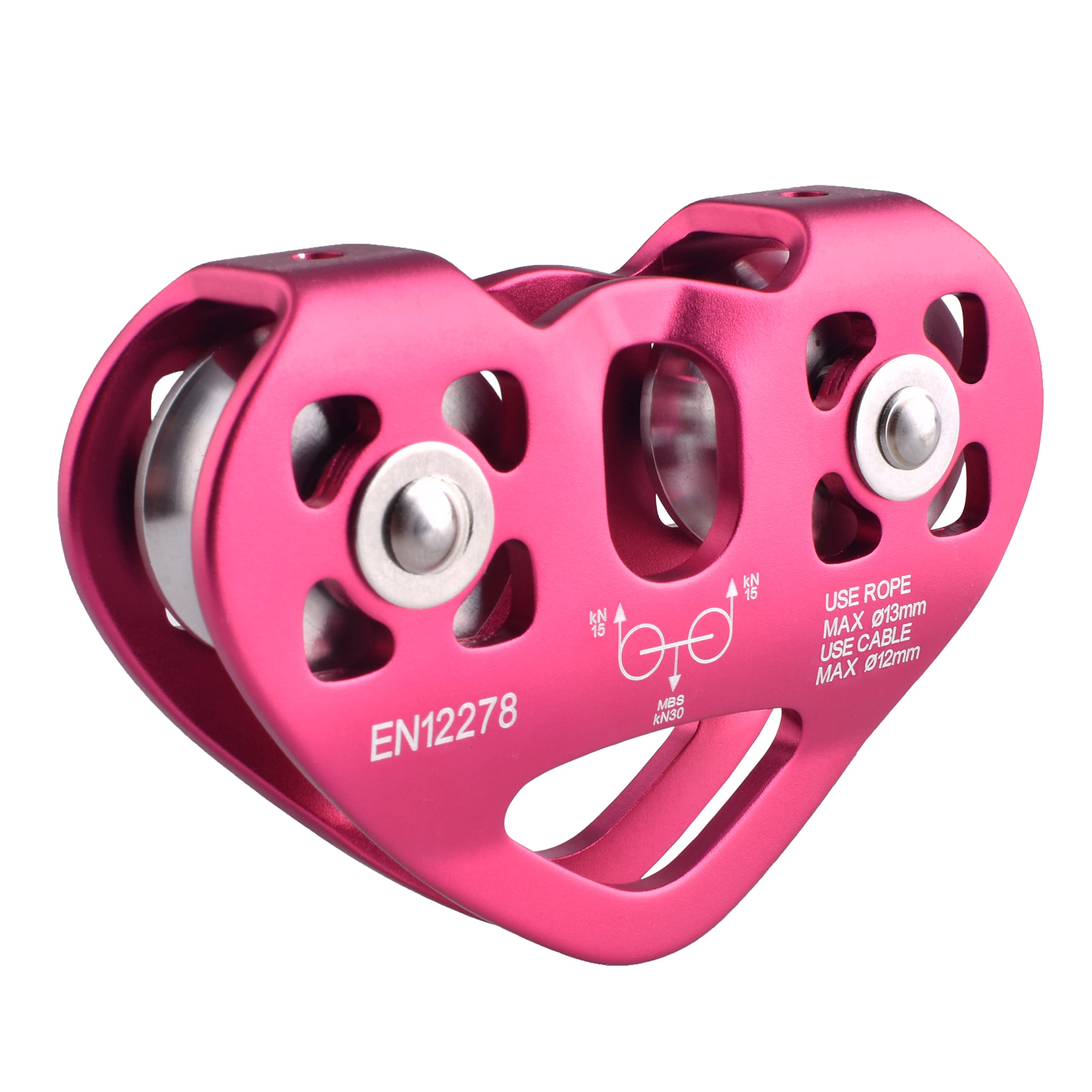 【送料無料】Azarxis 30kN マイクロプーリー クライミングプーリー ダブルベアリング ローププーリー マイクロダブルプーリー リギング レスキュー 登山 運搬 輸送用