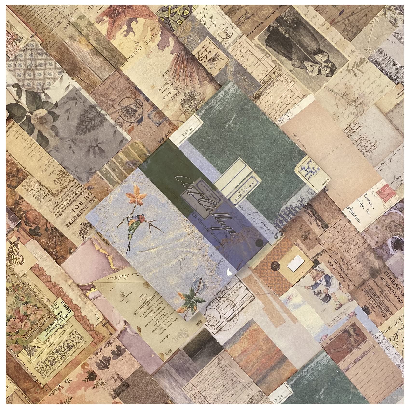 【送料無料】コラージュ 素材 デザインペーパー 詰め合わせ Arpaper ペーパー ヴィンテージ 背景紙 紙もの 素材紙 シール ノート レトロ ブック 女の子 かわいい 100枚 大容量 紙素材 コラージュ素材 アンティーク おしゃれ 人物 花（コラージュ）