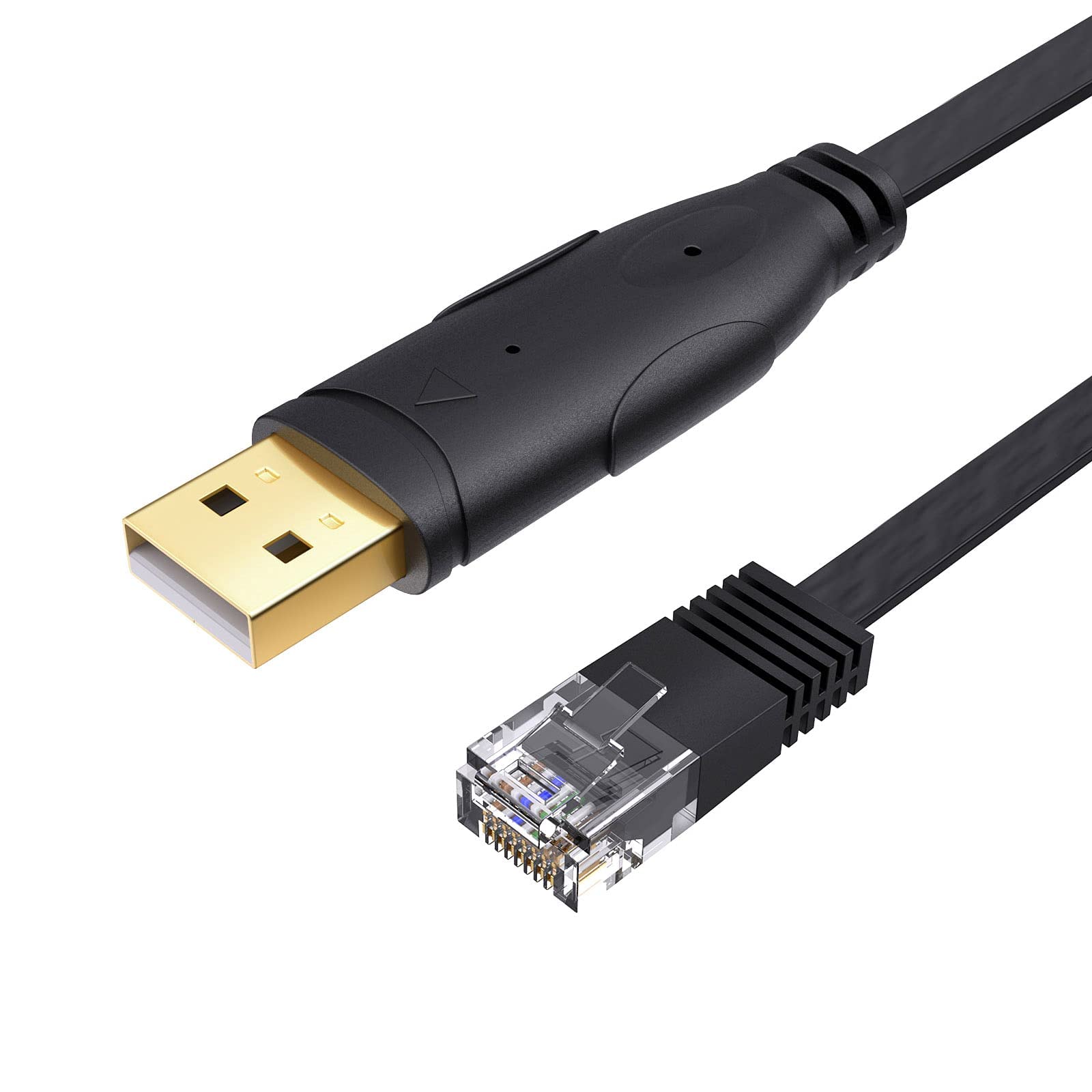 【送料無料】USBコンソールケーブル, CableCreation [FTDI-FT232RL チップセット内蔵] USB-RJ45シリアルケーブル Cisco、NETGEAR、TP-Link、Linksys、Ubiquiti、Huaweiルータ/スイッチ用 Mac、Windows及びLinuxに対応 3M ブラック ご注意：H3Cルータ非対応