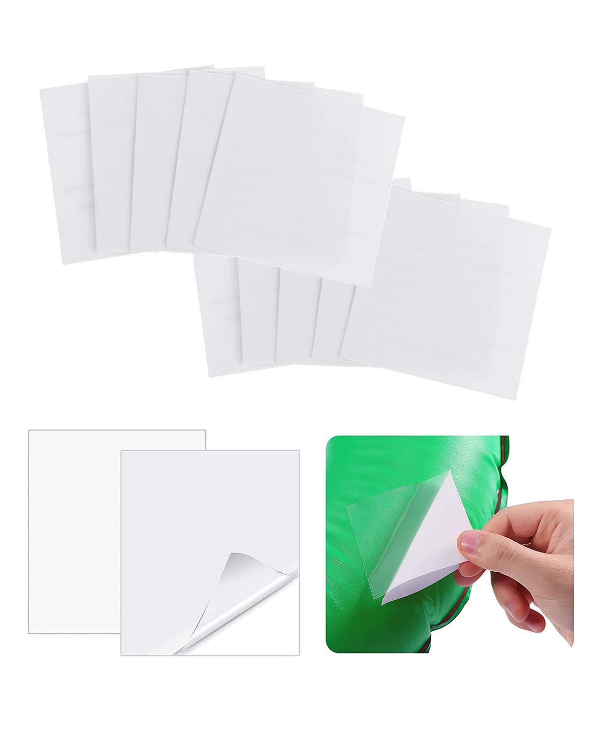 【送料無料】LIKENNY ビニール補修用テープ プールパッチ ビニールプール用 修理シール 穴修理 完全透明 自己接着 両面粘着テープ 防水 空気漏れ防止 水遊び漏れ防止（7*7cm 10枚セット）