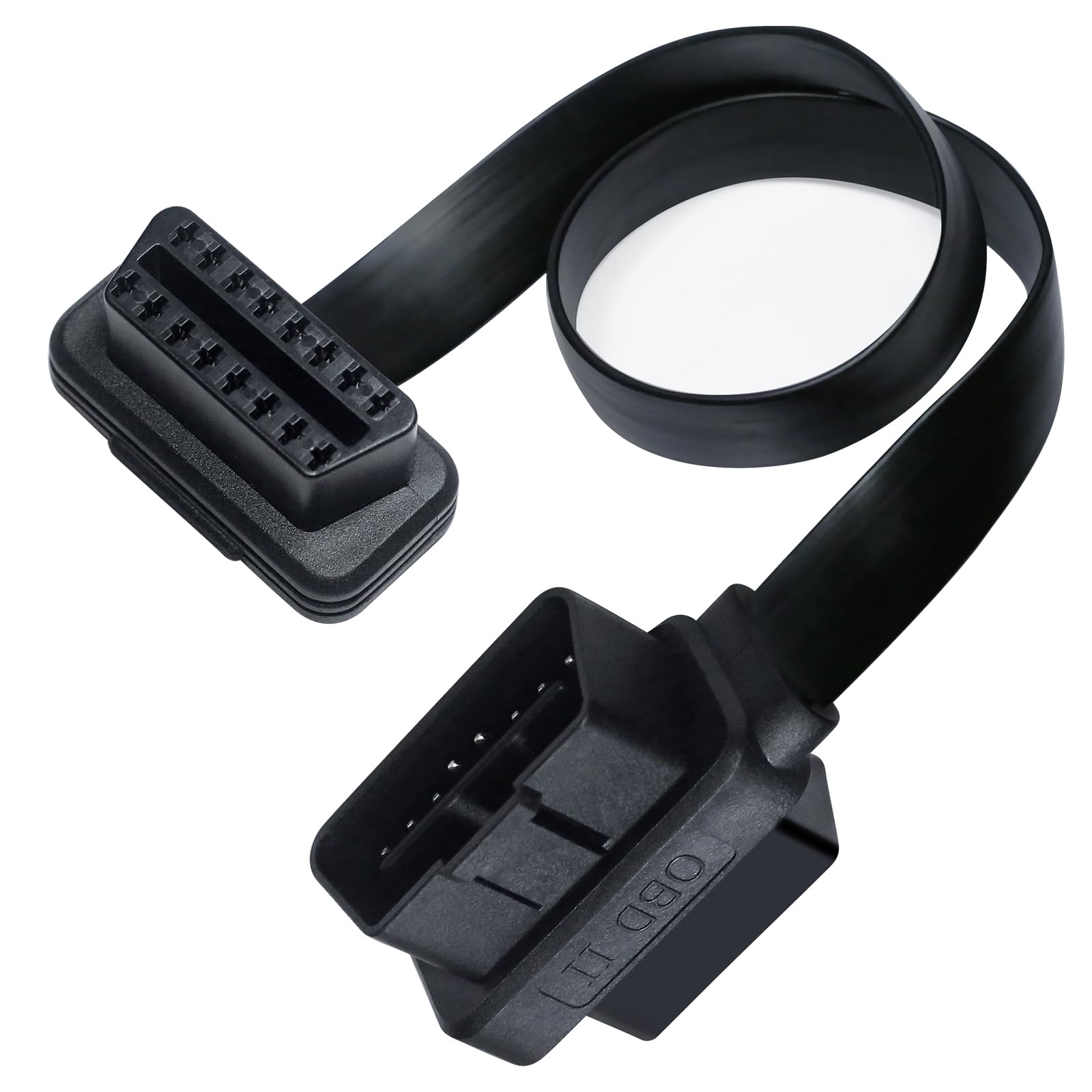 【送料無料】DCHAV OBD2 ODB II ケーブル 延長ケーブル フラット 超薄型 16ピン 16コア メスtoオス/メスインタフェースのデザイン (1m)