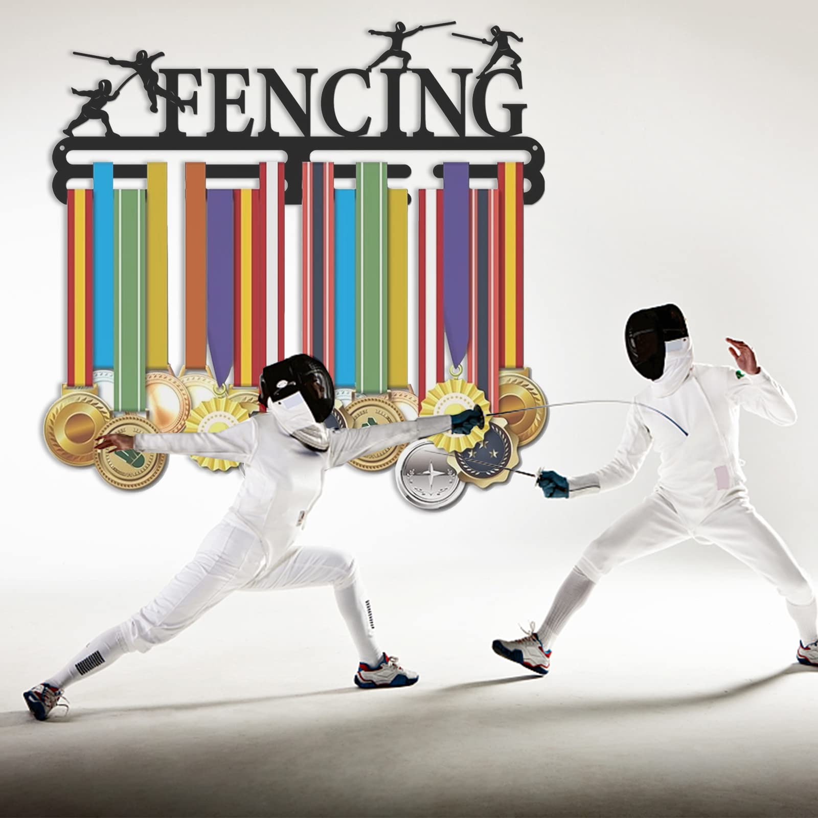 【送料無料】SUPERDANT フェンシングメダルハンガー ディスプレイ 競技メダルホルダー 鉄製 スポーツメ..