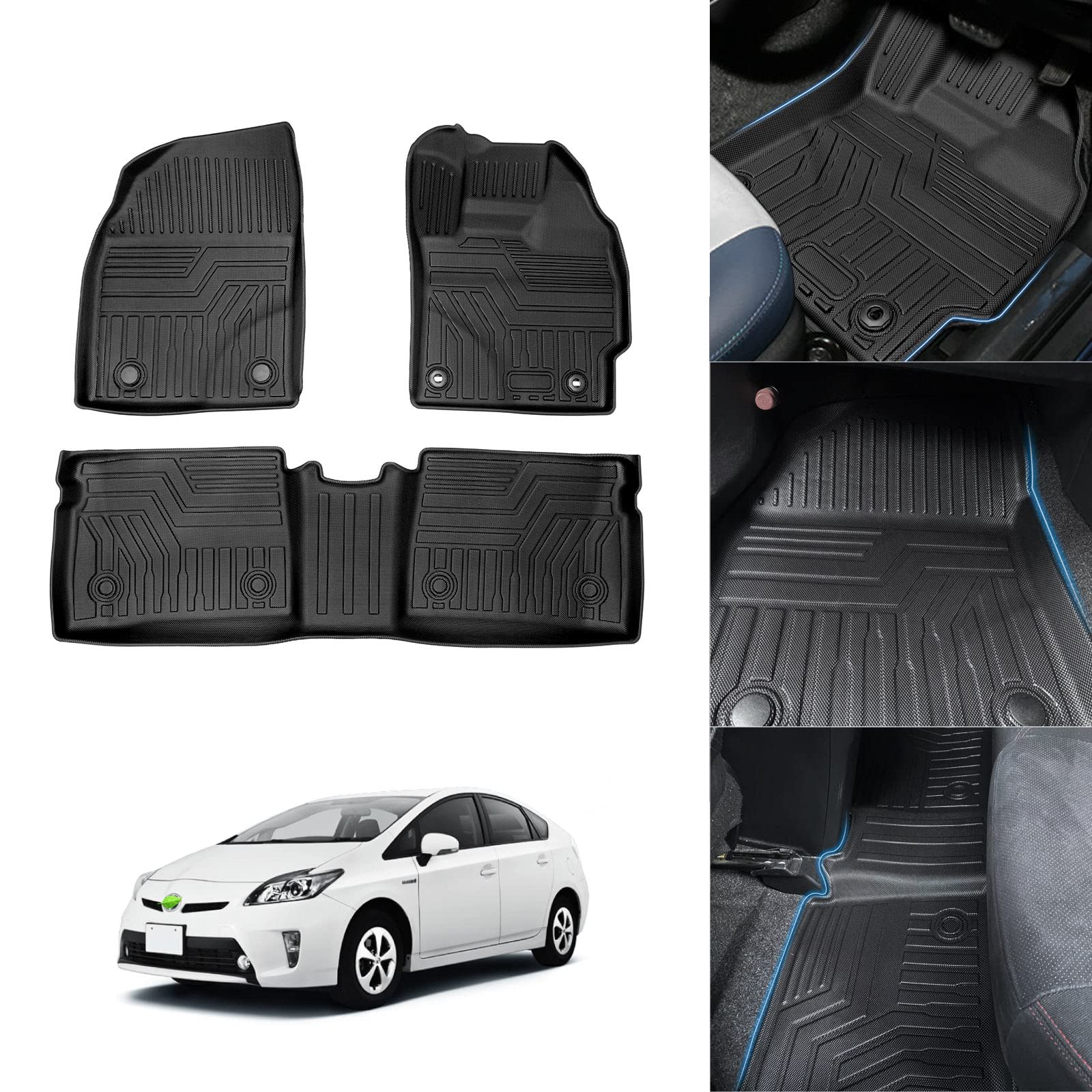 【送料無料】Cartist プリウス 30系 に適用 ZVW30 フロアマット カーマット 車用 3Dフロアマット セカンドマット PRIUS30 前後期 H21.05～H27.12 立体構造 防水マット 車種専用設計 滑り防止 耐汚れ TPE素材 カスタムパーツ 取付簡単 保護パーツ カー用品 3PCSセット