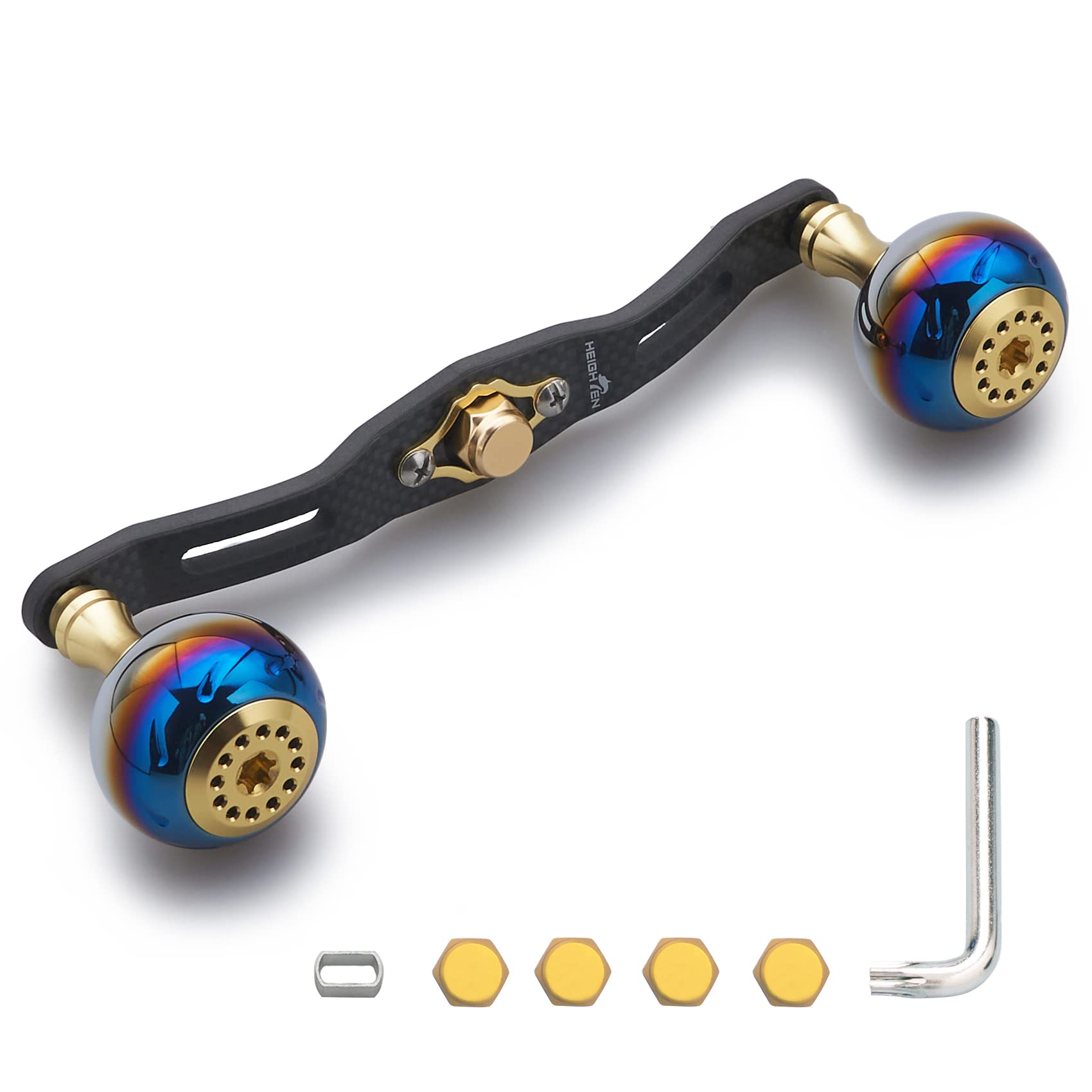 【送料無料】HEIGHTEN 130/120/110mm リール ハンドル 厚さ4mm 1.5K炭布 ...