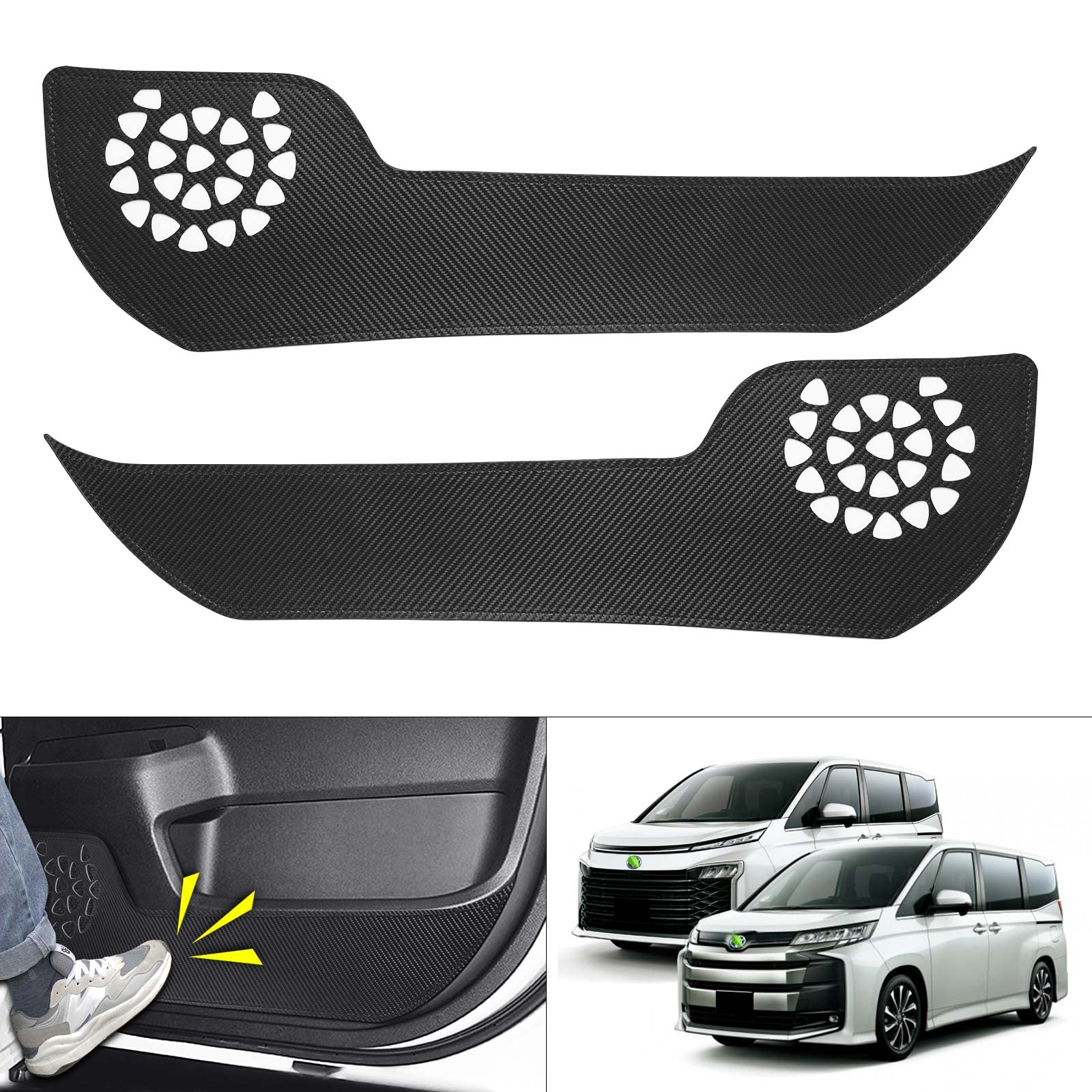 【送料無料】GIMUYA トヨタ 新型 ヴォクシー ノア 90系 ドアキックガード VOXY NOAH 90系 ドアトリムガード ZWR9#W MZRA9# 2022年1月〜現行 専用設計 ドアプロテクター キズ・汚れ防止 インテリア 保護 内装 カスタムパーツ アクセサリー 車内グッズ シールタイプ PUレザ