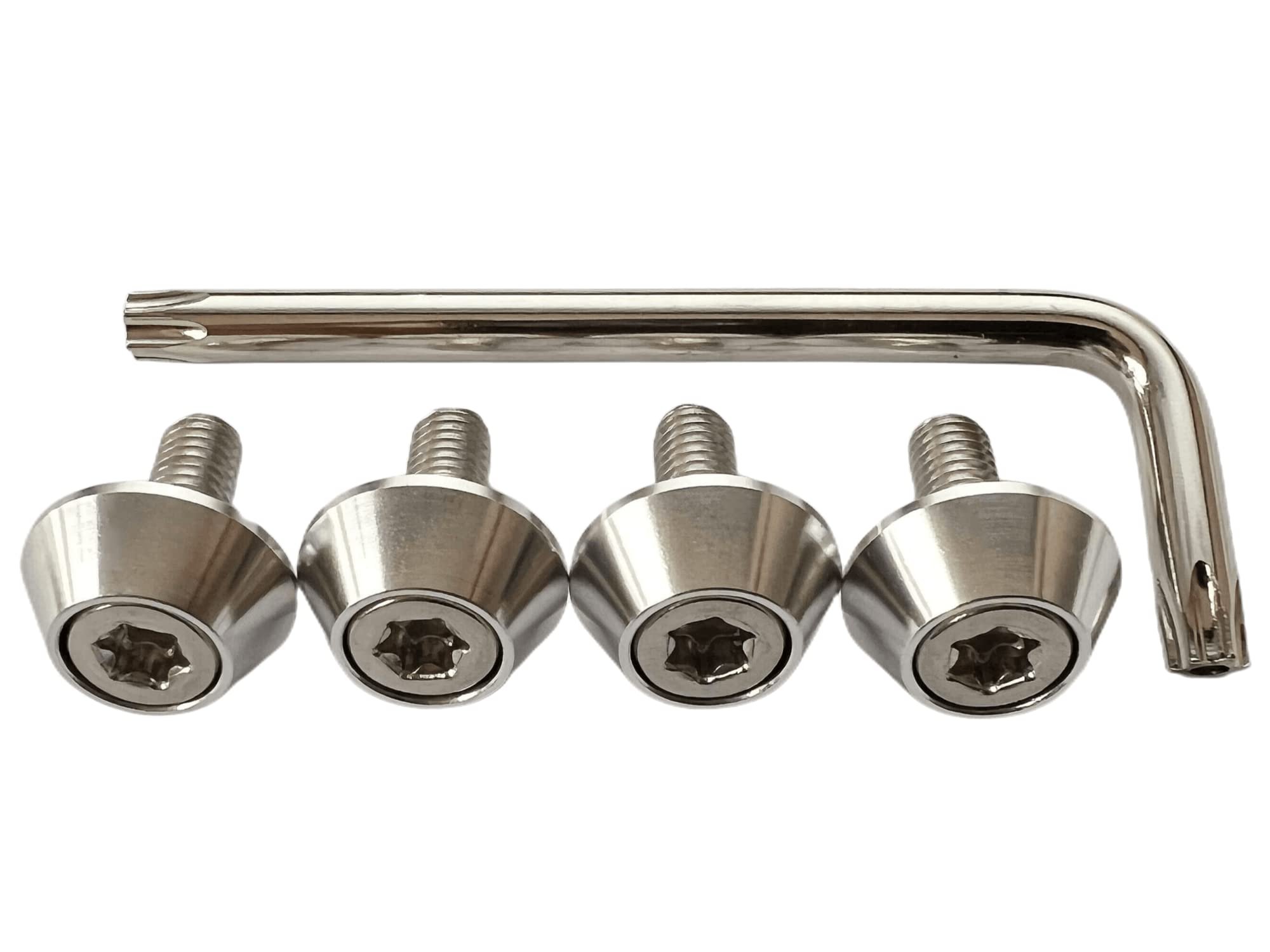 【送料無料】Kuroobaa 車用 ナンバープレートボルト ナンバーフレーム 防犯 盗難防止ネジ M6 (シルバー)