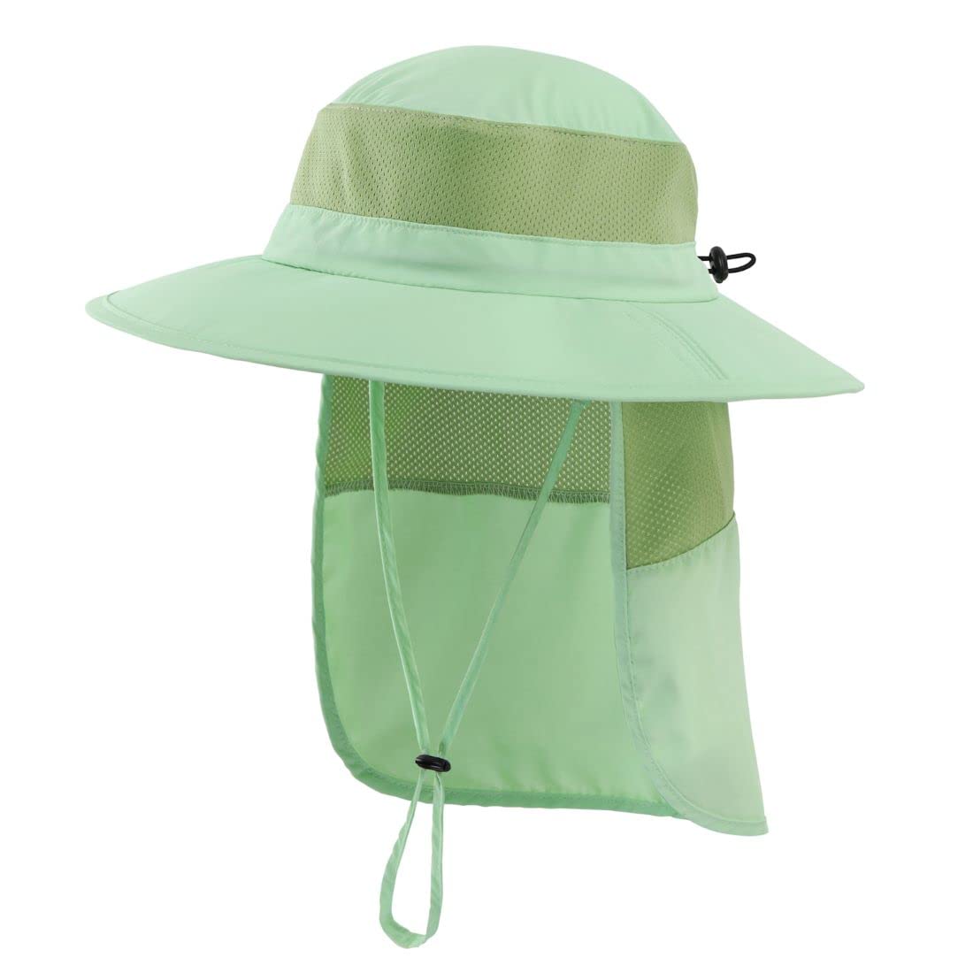 【送料無料】[Connectyle] 幼児 キッズ 夏 UPF50+ フラップキャップ つば広 サファリハット 日よけ帽子 子供 男の子 女の子 ミント