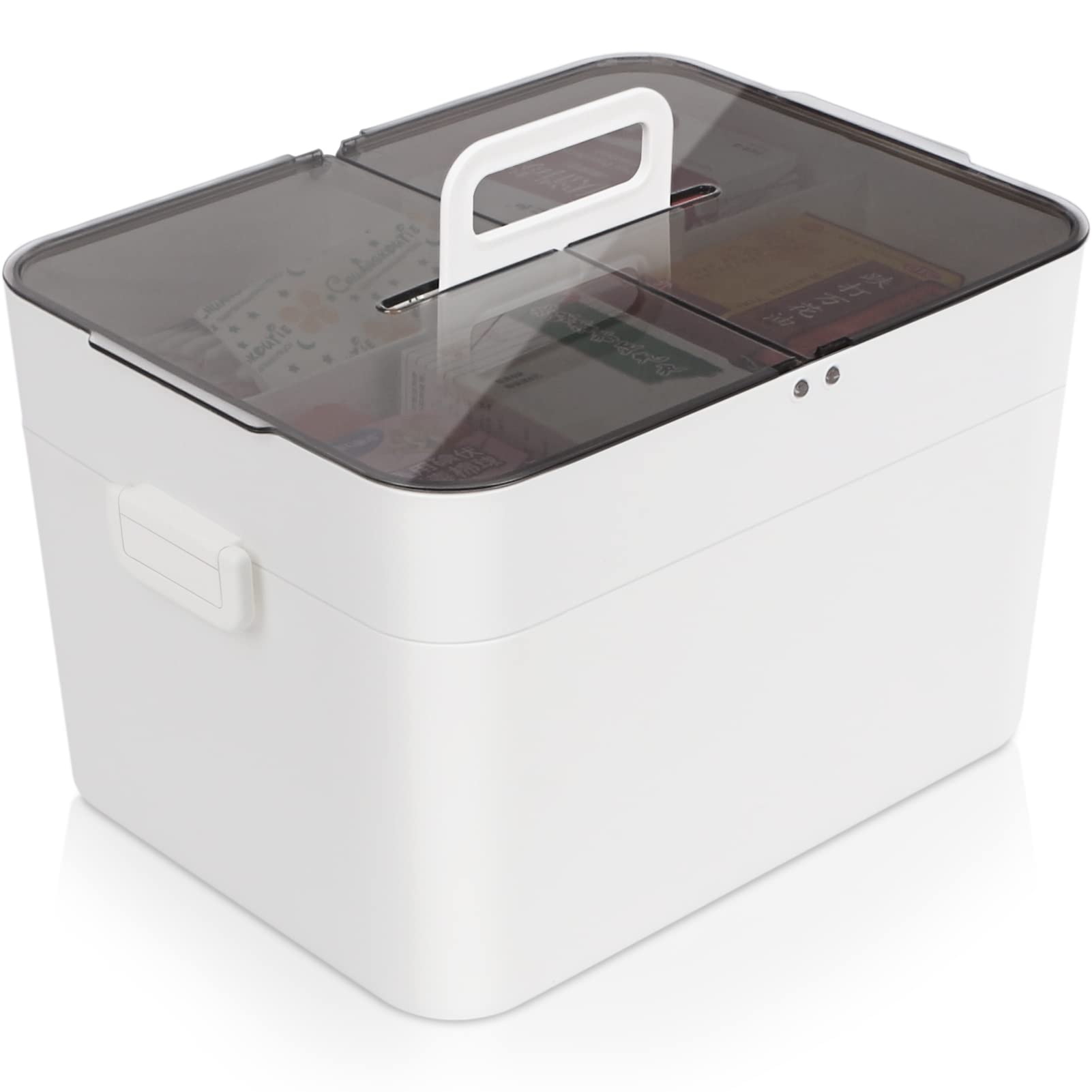 【送料無料】LAMPTOP 救急箱 大容量 おしゃれ 薬箱 2層 収納ボックス 仕切り薬ケース かわ ...