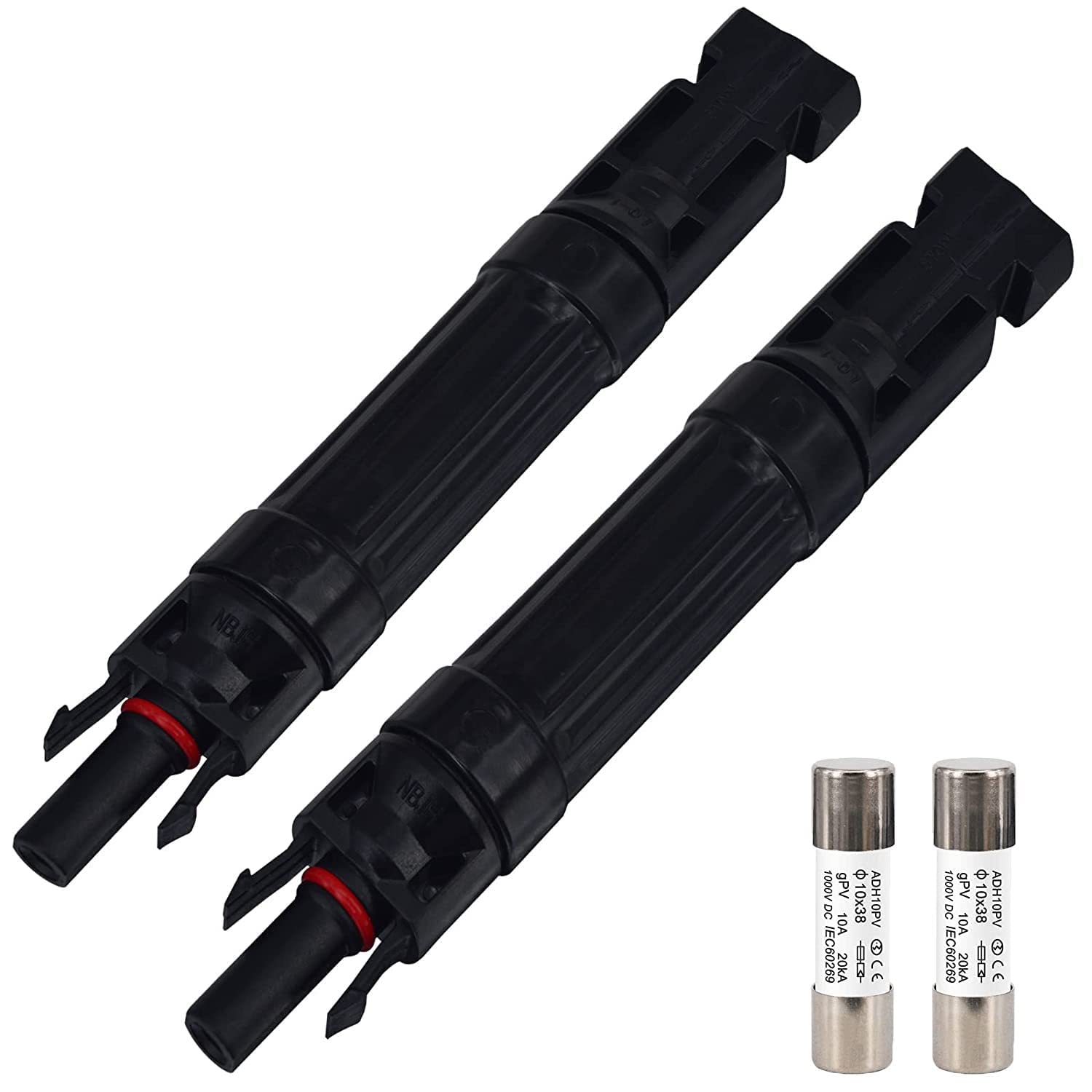 【送料無料】Leehitech 2個入り 10A ソーラーヒューズ ホルダーコネクター 1000V インライン オス to メス ヒューズ ホルダー ソーラー パネルヒューズホルダー インバータ IP67 防水 防塵 耐久性 太陽光発電 システム ソーラー パネル用（逆流防止には使用できません）
