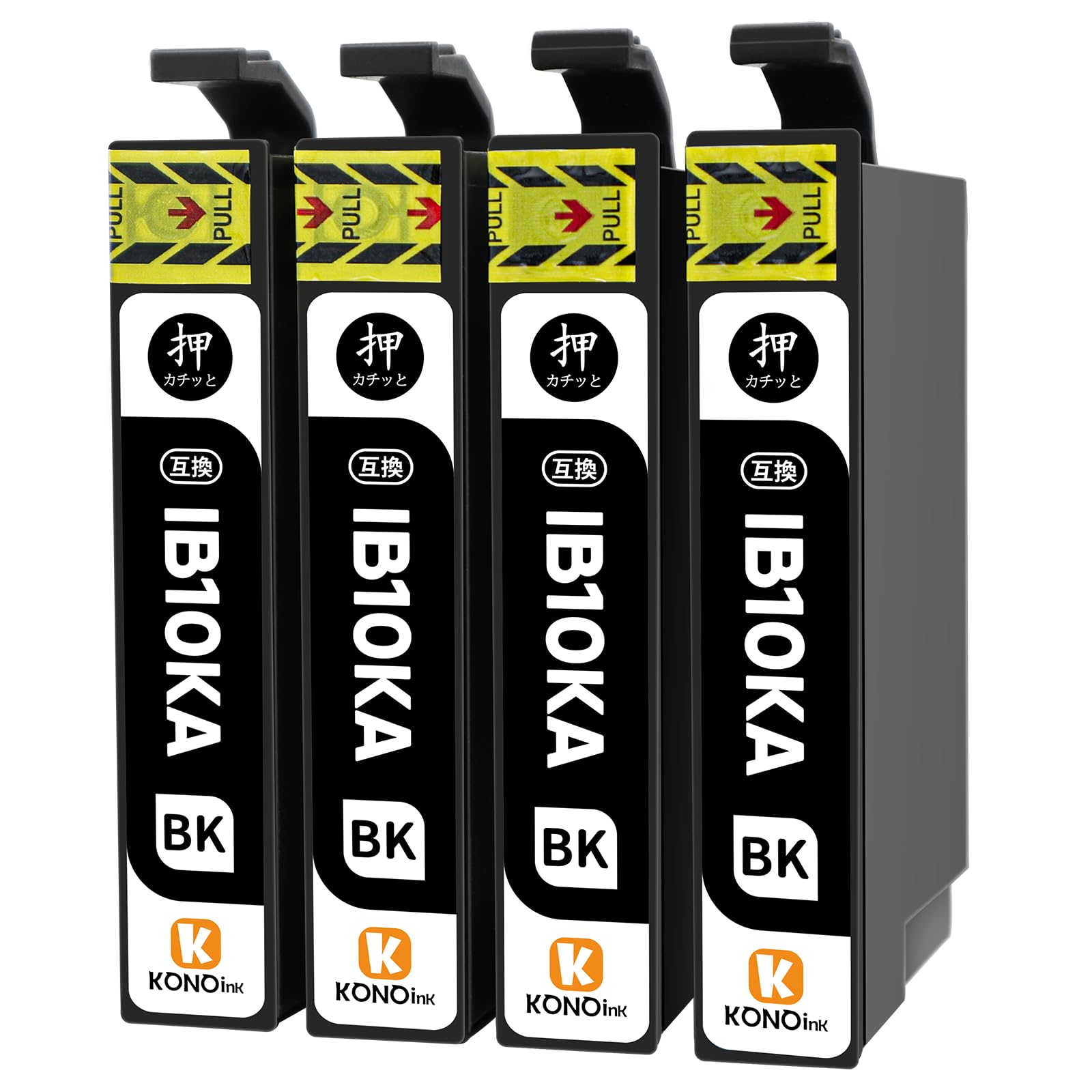 【送料無料】【KONOink】 Epson用 エプソン IB10CL4A IB10 互換 インク EW-M530F IB10KA (カードケース) 互換インクカートリッジ 黒 4本セット 説明書付き