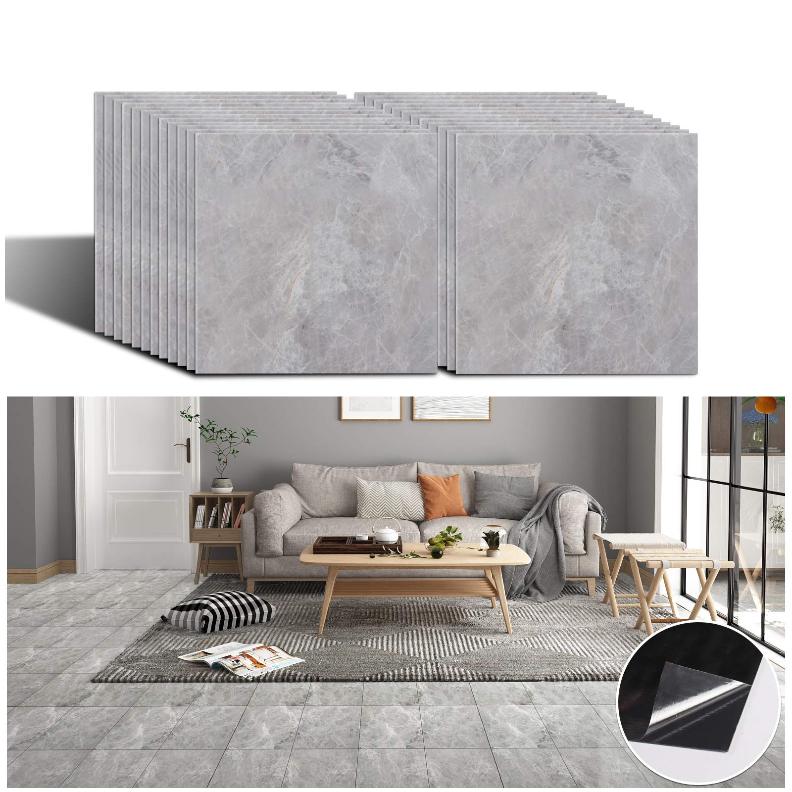 【送料無料】VEELIKE フロアタイル フロアシート フローリングシート コンクリートシート リメ ...