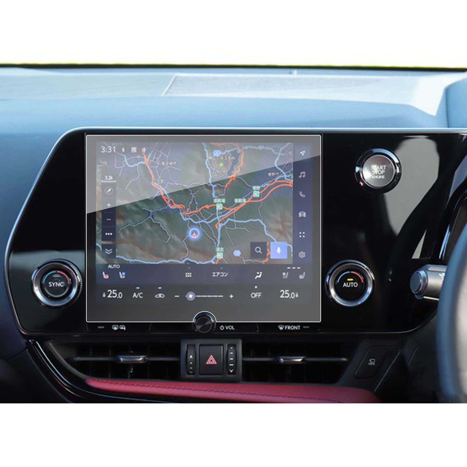 【送料無料】SXCY 新型 レクサス NX 20系 9.8インチ カーナビ 強化ガラス 保護フィルム 貼り付け簡単 自動吸着 キズ防止 指紋防止 カスタム アクセサリ HDクリア 高感度タッチ ディスプレイ