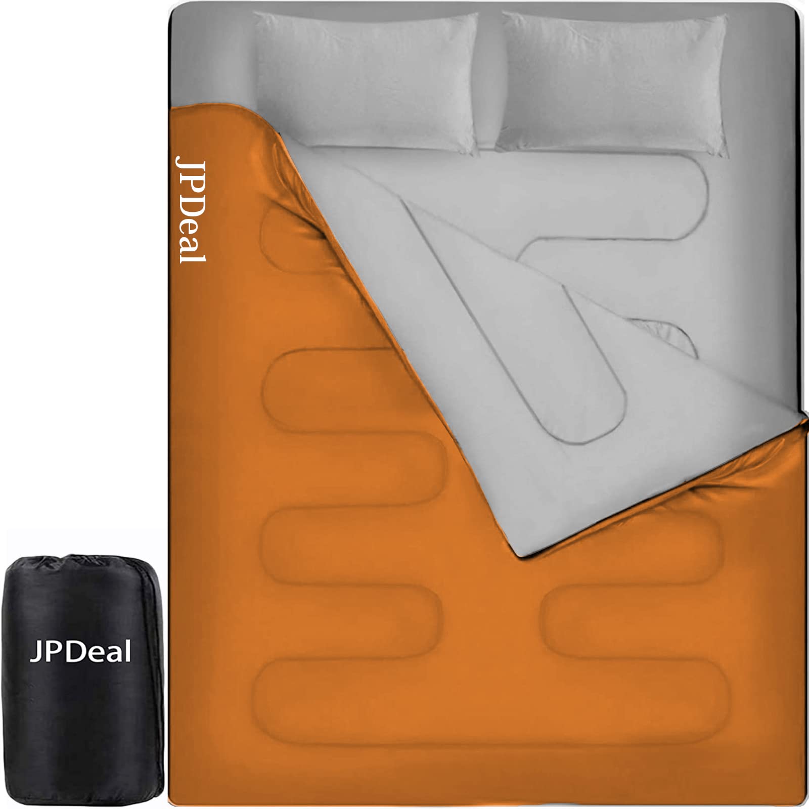 【送料無料】JPDeal 寝袋 封筒型 シュラフ 2人用 保温 軽量 210T防水シュラフ 連結可能 コンパクト ア..