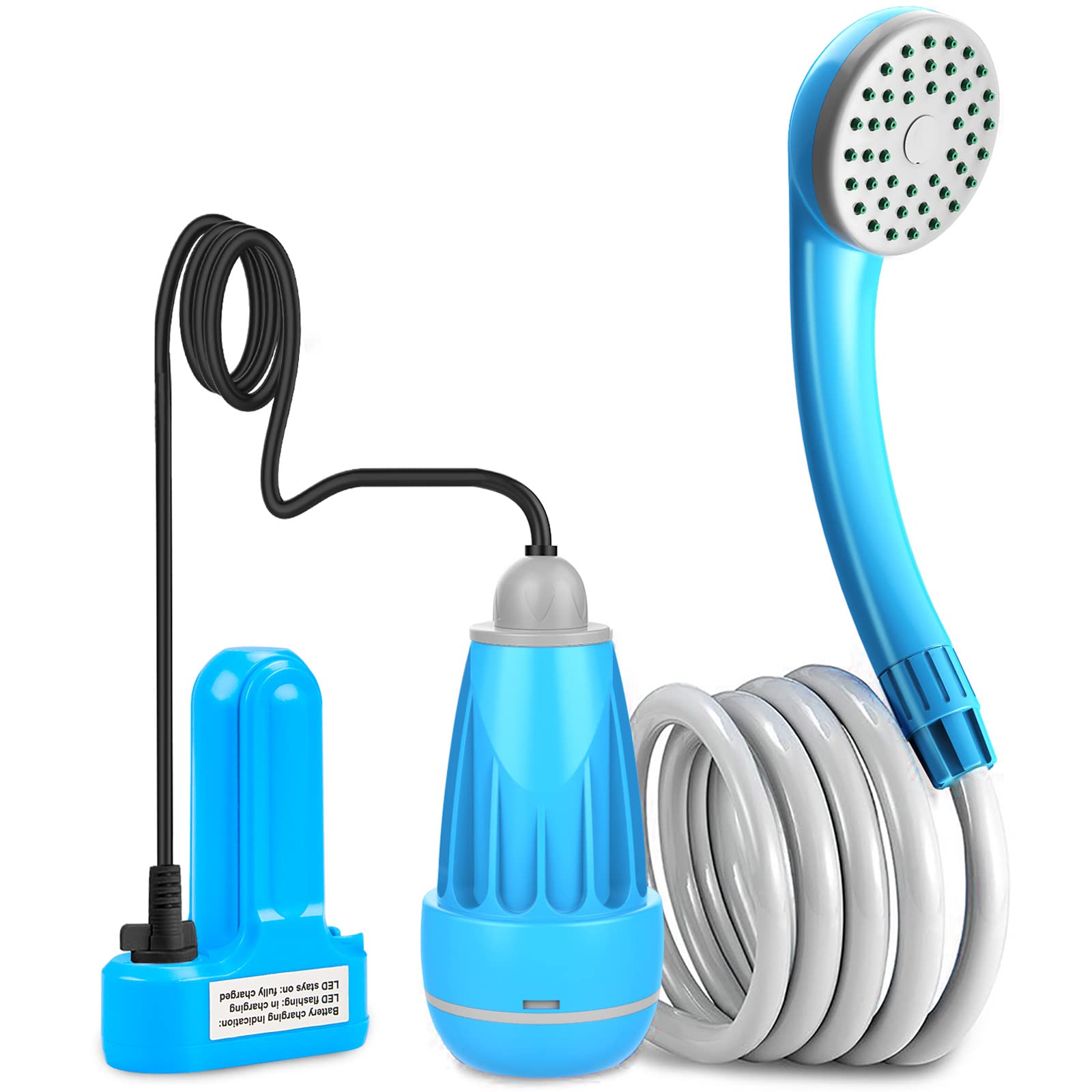 【送料無料】innhom ポータブルシャワー 2つの起動方法 電動 簡易 アウトドア シャワー USB充電式 キャ..