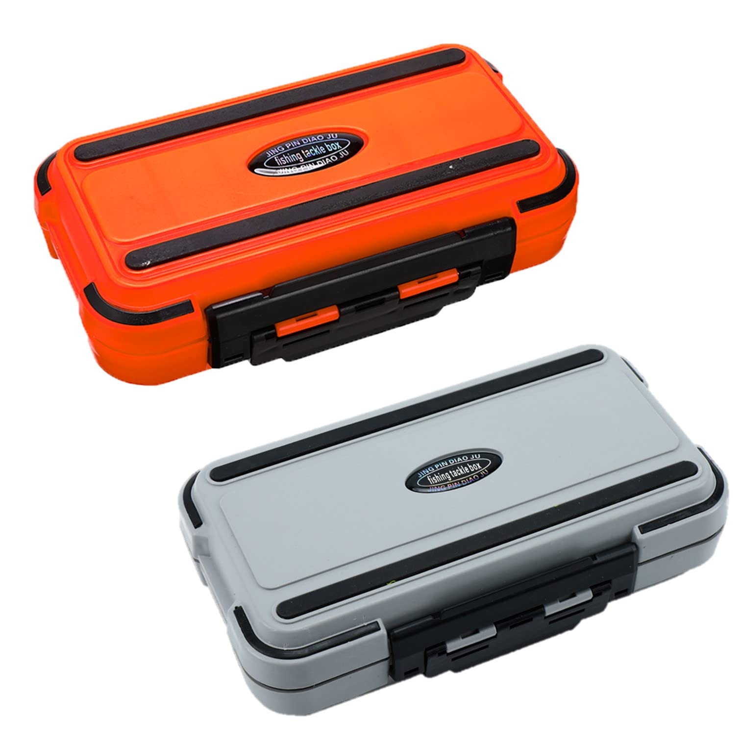 【送料無料】EXDUCT ルアーケース 2個 道具箱 釣り具セット タックルボックス 両面 防水 釣り タックルケース 釣り収納ケース (オレンジ+白)