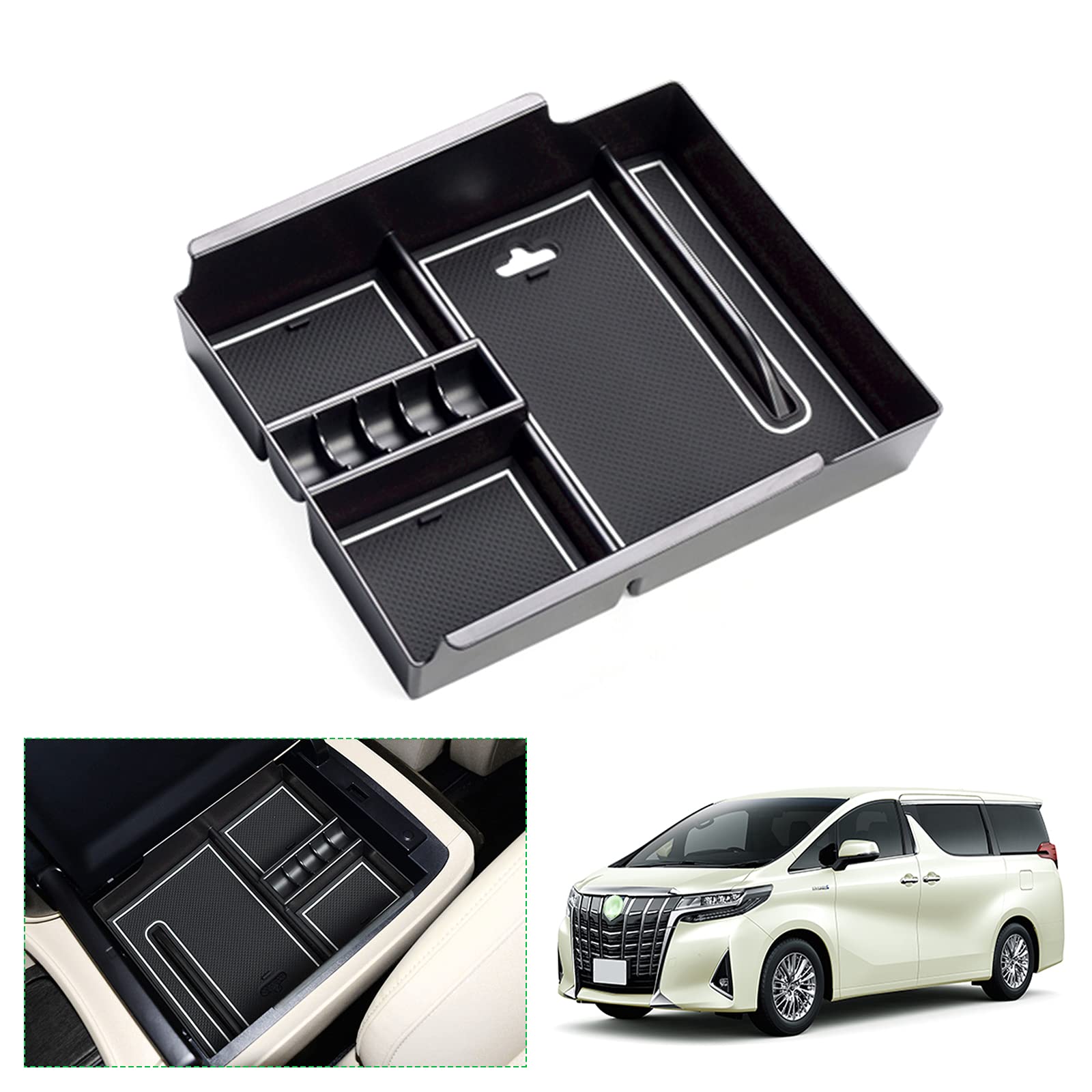 【送料無料】【GAFAT】トヨタ アルファード GGH30WGGH35W//AYH30W/AGH30W/AGH35W 3代目 2015年~2023年 TOYOTA ALPHARD 専用 車用収納ボックス アルファード30系 収納 外付コンソールボックス 内装パーツ センターコンソールボックス ドレスアップ ABS材質製 収納ボックス