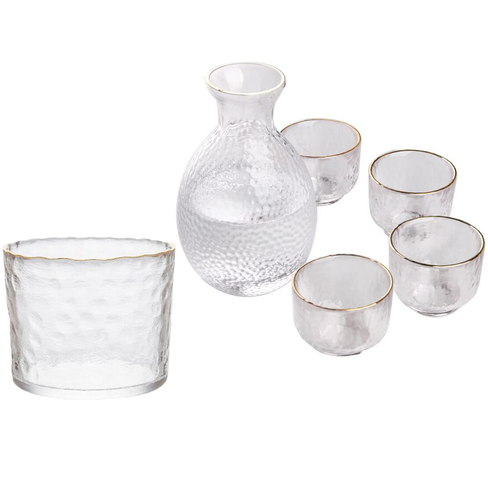 【送料無料】Lazysong 父の日 冷酒器 ガラス徳利セット 和酒徳利セット 酒器セット 冷酒耐熱ガラス 酒..