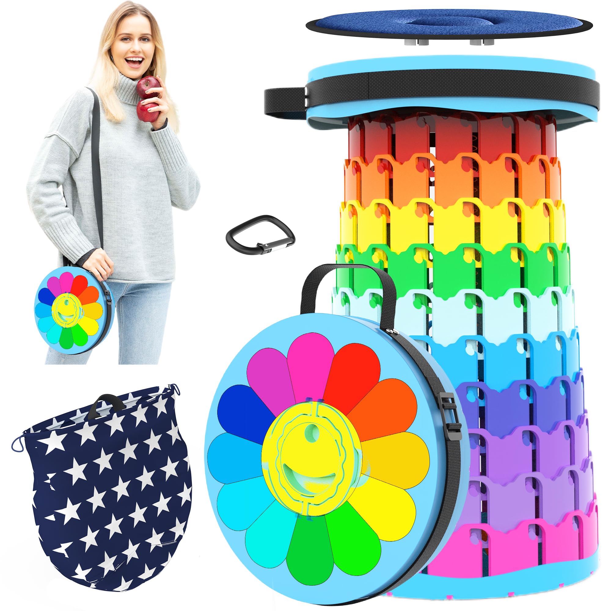 【送料無料】LOCYOP 折り畳み椅子 軽量 コンパクト クッションつき 伸縮式チェア 高さは45c ...