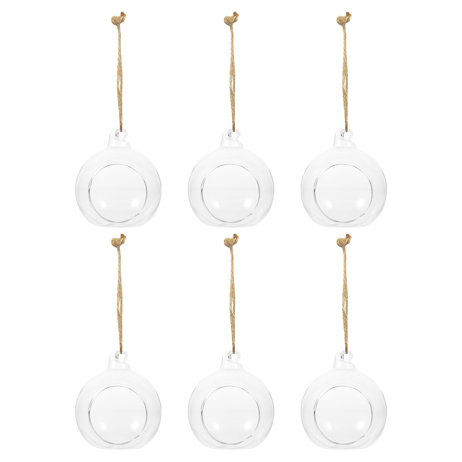 【送料無料】ledmomo 6個 ハンギング グラス ボール ガラス玉吊り鉢 キャンドルホルダー 直径8cm 丸い ..