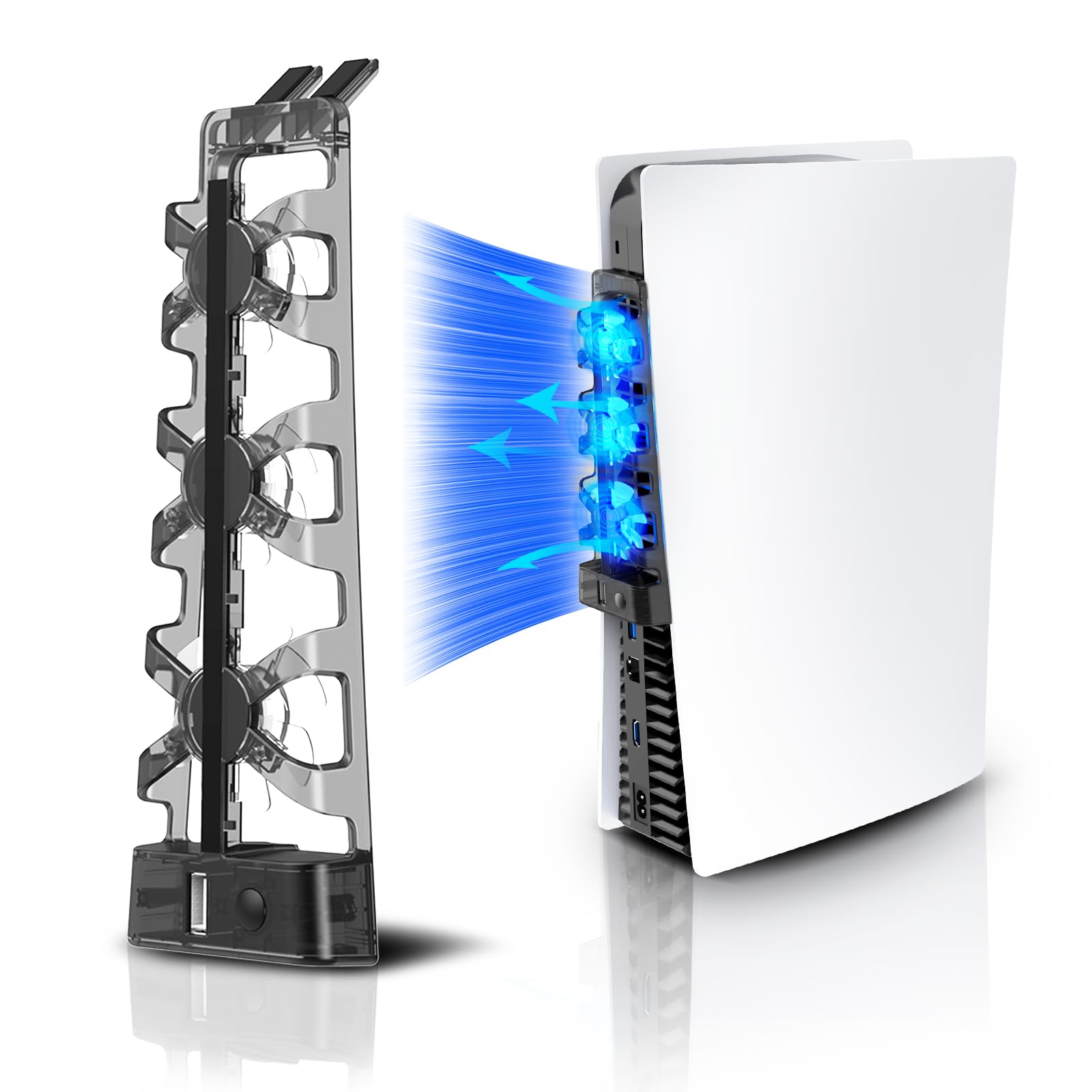 【送料無料】NexiGo PS5アクセサリー冷却ファン[自動オン/オフ] LEDライト付き、ディスク ...