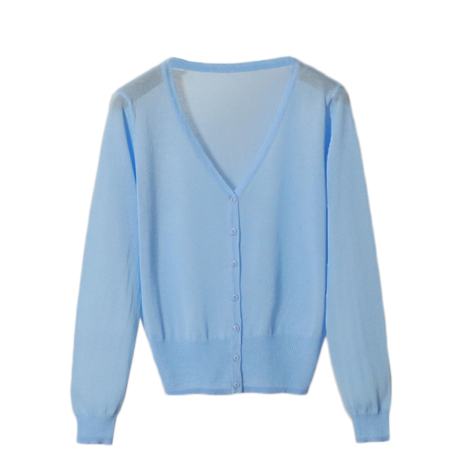 【送料無料】Blostirno カーディガン レディース 薄手 ニート vネック 長袖 透ける 無地 冷房対策 春夏..