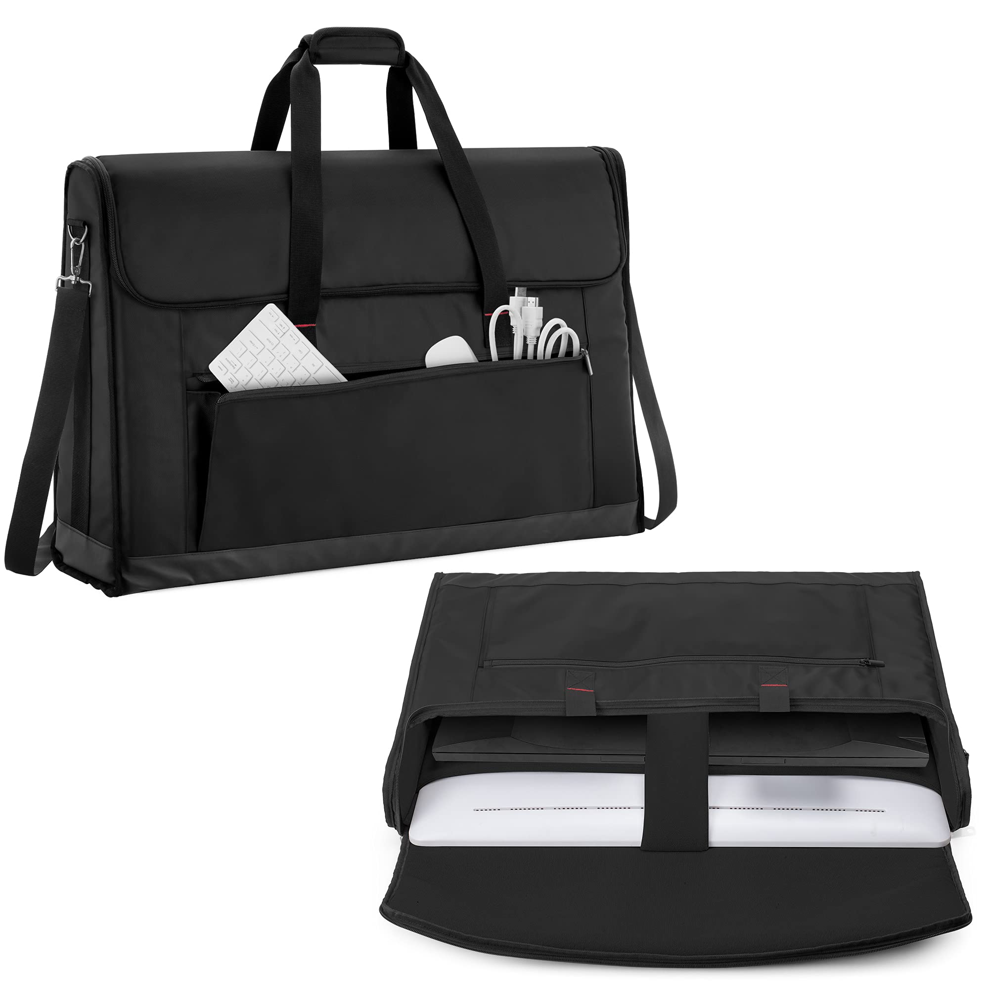 【送料無料】Trunab LCD用キャリングバッグ 27インチ用 LCD用（液晶ディスプレイ）トートバッグ ポケット付き ハンドル付きバッグ ブラック