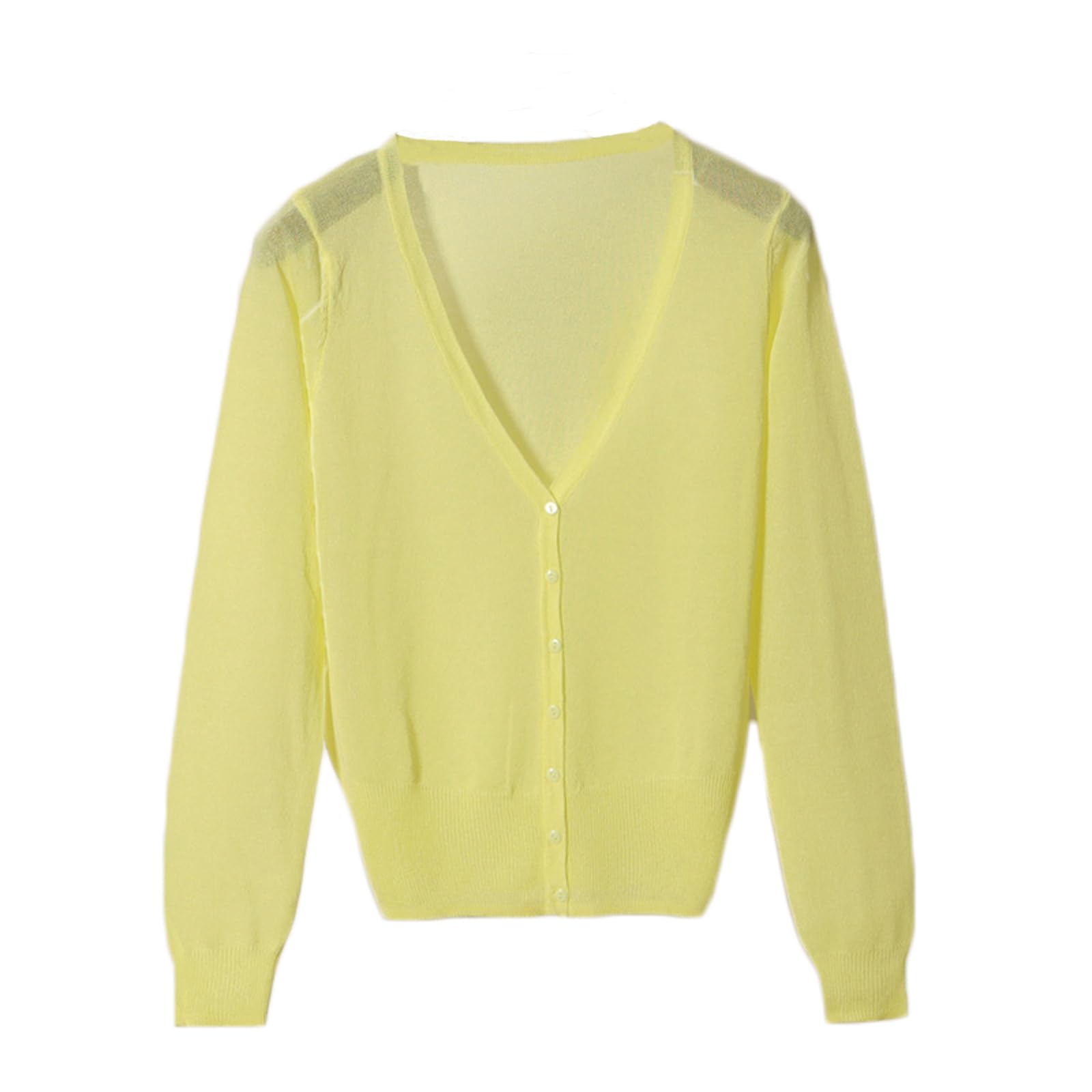 【送料無料】[Blostirno] カーディガン レディース 薄手 ニート vネック 長袖 透ける 無地 冷房対策 春..