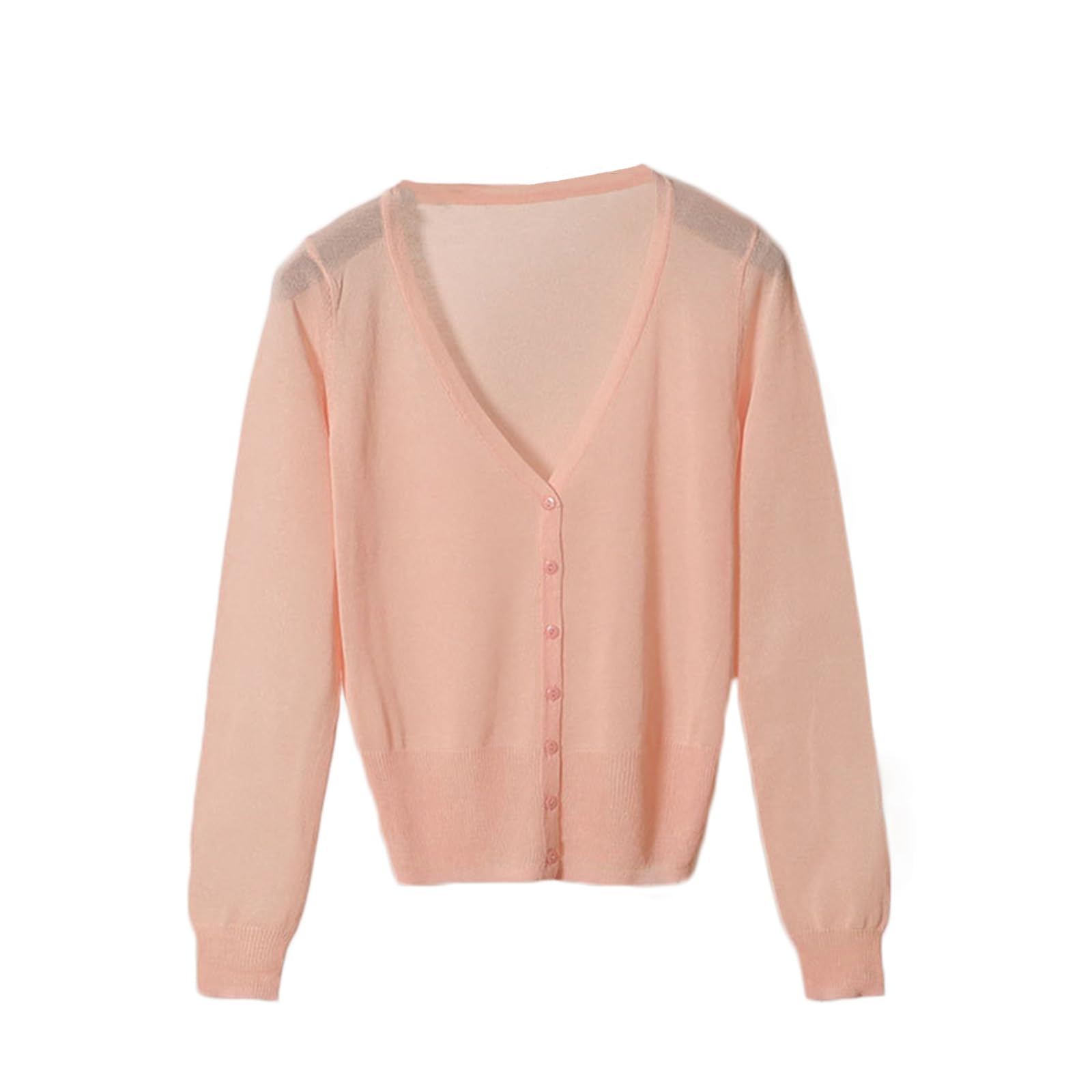 【送料無料】[Blostirno] カーディガン レディース 薄手 ニート vネック 長袖 透ける 無地 冷房対策 春..