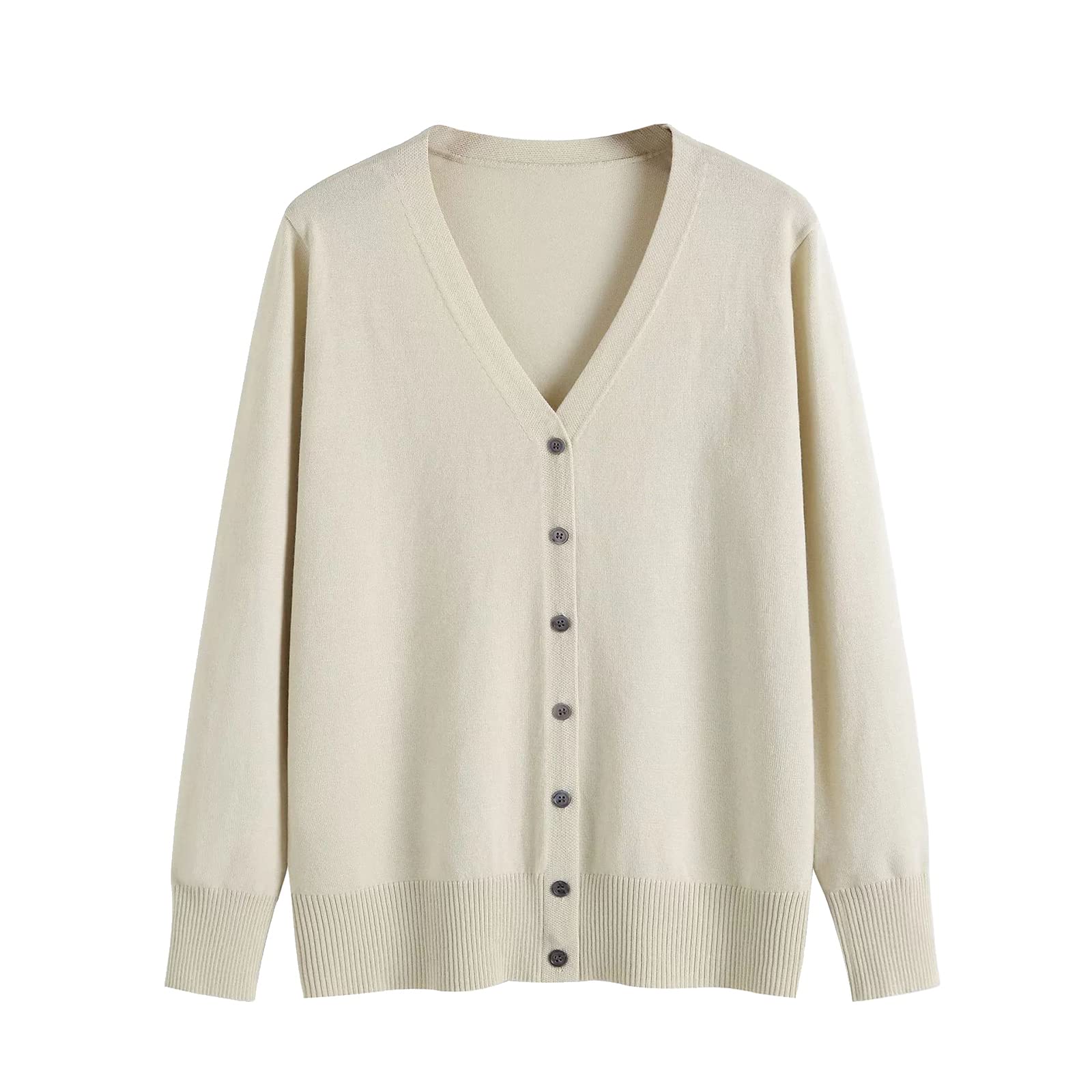 【送料無料】[Blostirno] カーディガン レディース Vネック ニット 綿 無地 厚手 オフィス ゆったり 春..