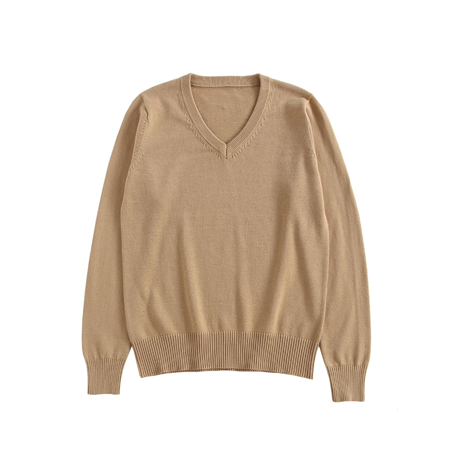 【送料無料】[Blostirno] スクールセーター 女子 Vネック セーター 制服 学生 無地 綿 女子高校生（JP0..