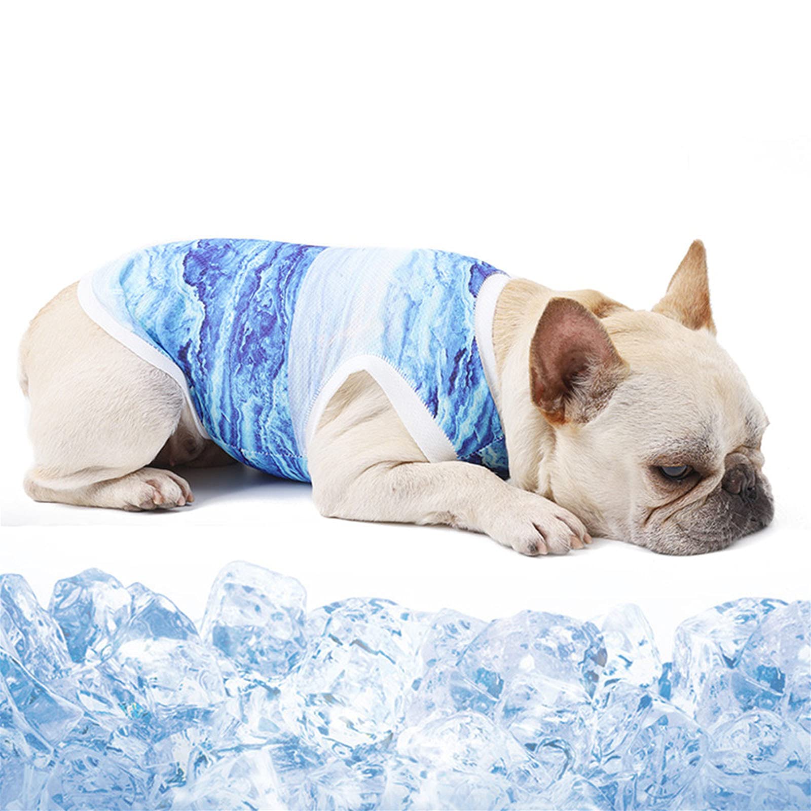 【送料無料】Hakona 犬服 夏 クール ひんやり 冷感ベスト ブルー 冷却ベスト メッシュ 夏服 薄手 涼しい 吸水速乾 超軽量 熱中症対策 暑さ対策グッズ 日焼き防ぐ お出かけ お散歩 クーリングスーツ 小中型犬用 猫用 S