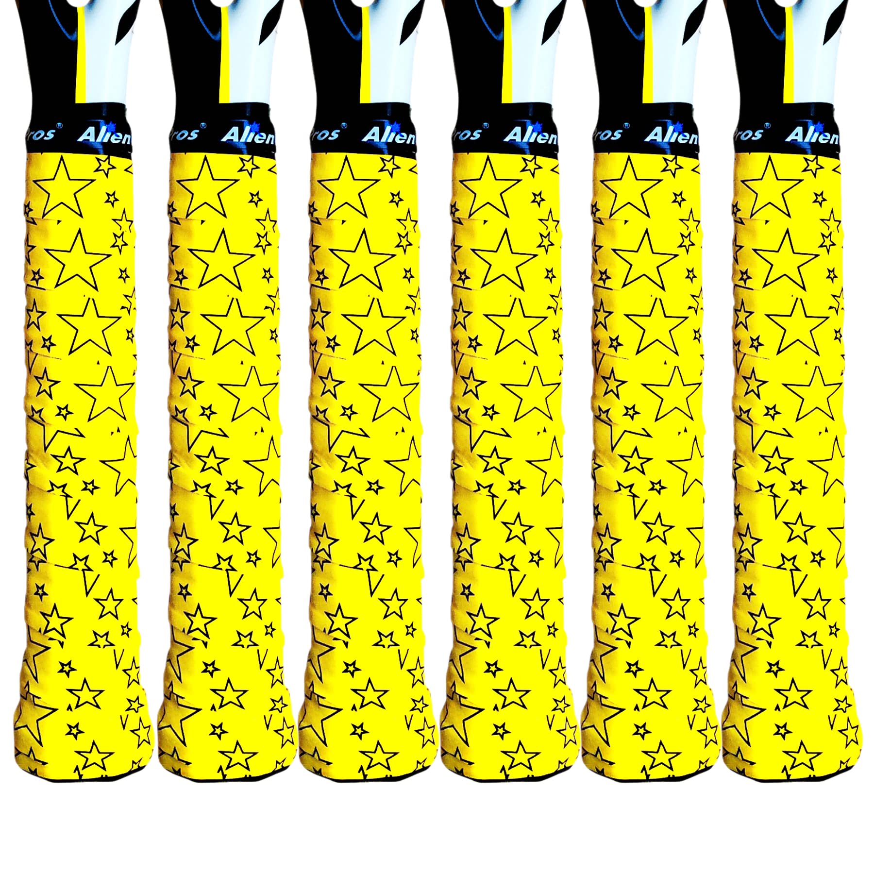 【送料無料】Alien Prosテニスラケットグリップテープ（6グリップ）-カット済みのドライタッチテニスグリップ-テニスオーバーグリップグリップテープテニスラケット-高性能のためにラケットを包みます（6グリップ）