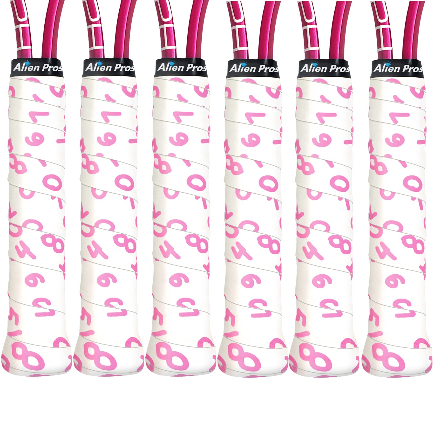 【送料無料】Alien Prosテニスラケットグリップテープ（6グリップ）-カット済みのドライタッチテニスグリップ-テニスオーバーグリップグリップテープテニスラケット-高性能のためにラケットを包みます（6グリップ）