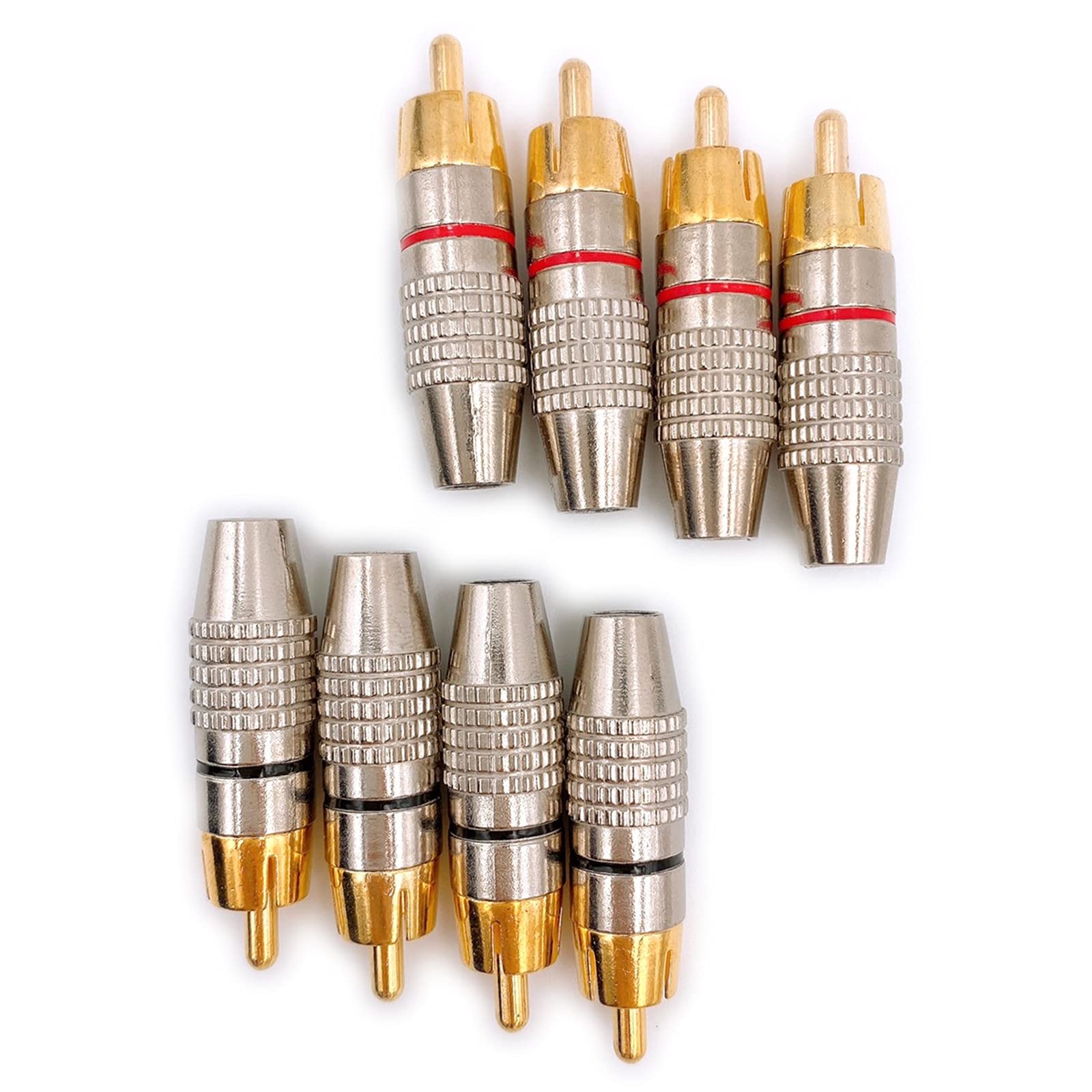 【送料無料】Meliore 金メッキ RCA プラグ 端子 はんだレス タイプ オス PLUG TYPE タイプ B 赤黒 ケー..