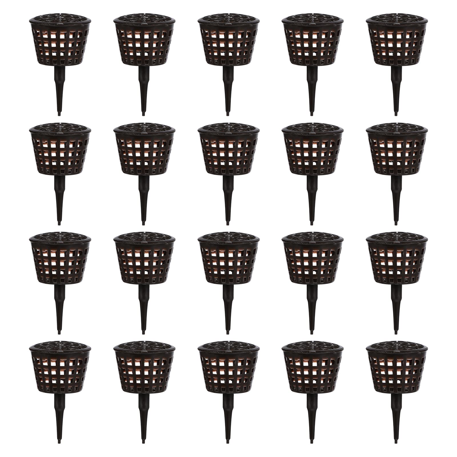 【送料無料】NUOLUX 20個 肥料パック 肥料バスケット 盆栽ツール 肥料容器 フタ付 肥料カバーボックス 再利用可能 肥料 農薬 除草剤散布ツール 種まき 芽 育苗用 植木鉢 園芸 庭 栽培ツール 黒