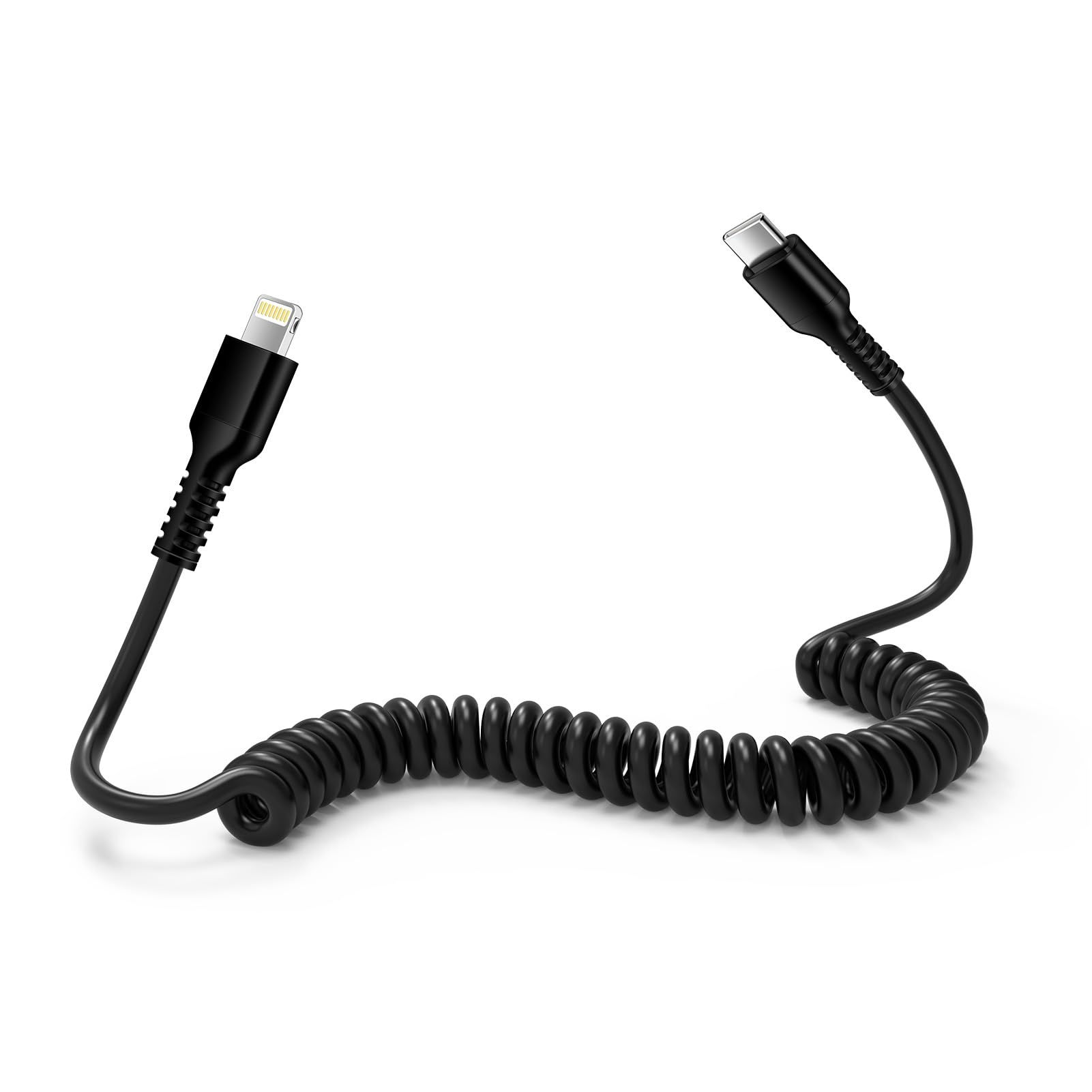 【送料無料】Ocbuo USB-C ライトニングケーブル 短い0.4mから1.5Mまで自由伸縮 車用コイル タイプC iPh..