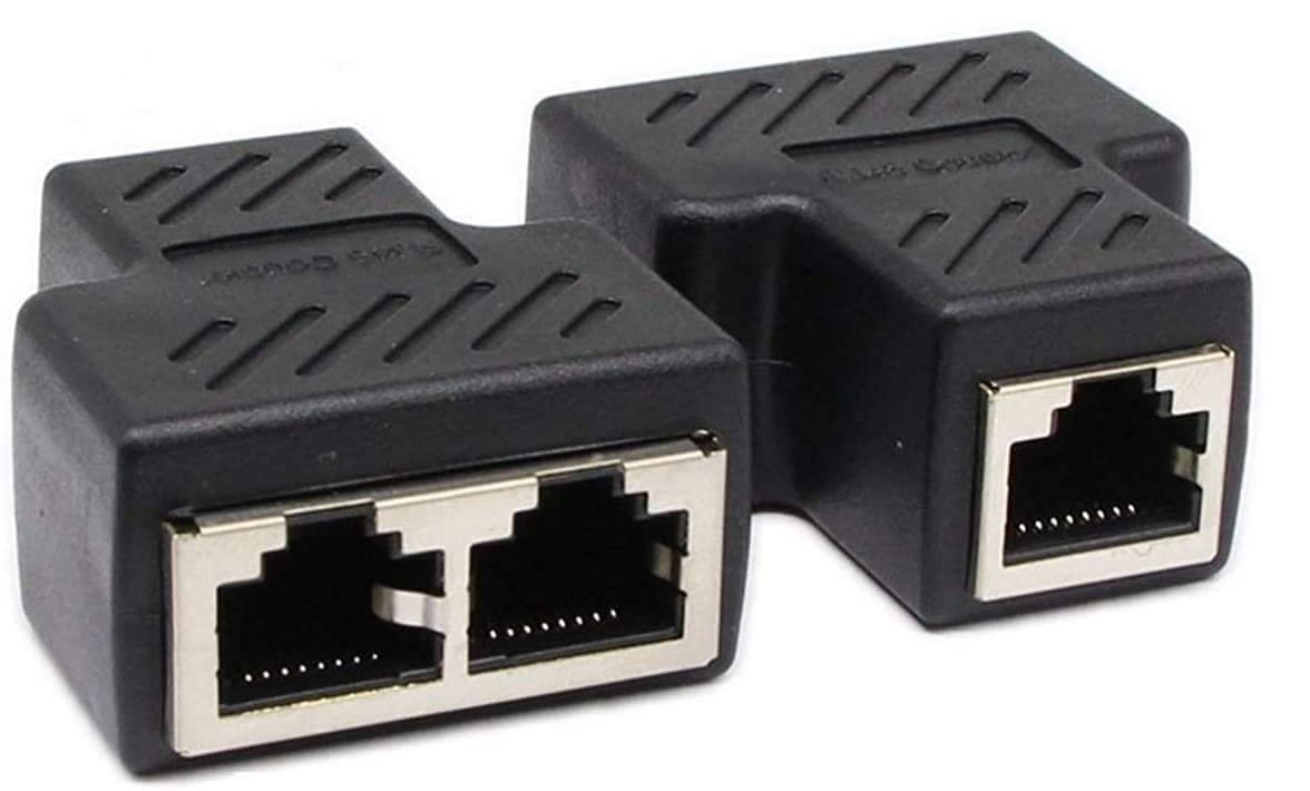 【送料無料】JUTOSU RJ45 LANケーブル延長コネクタ 2分岐, RJ45 ケーブル用中継インターネット LANイー..