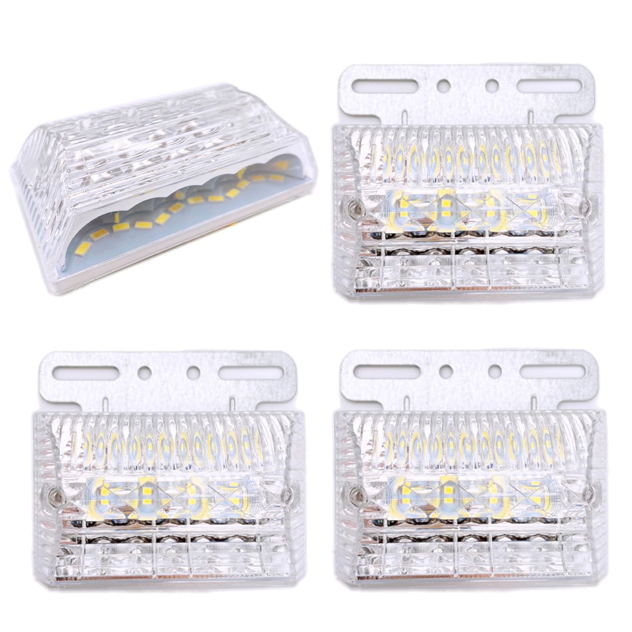 【送料無料】Meliore 汎用 LED サイド マーカー 24V トラック デコトラ ダウン ライト ランプ 路肩灯 アンダー セット ドレスアップ カスタム 大型 車 白 ホワイト クリア 4個