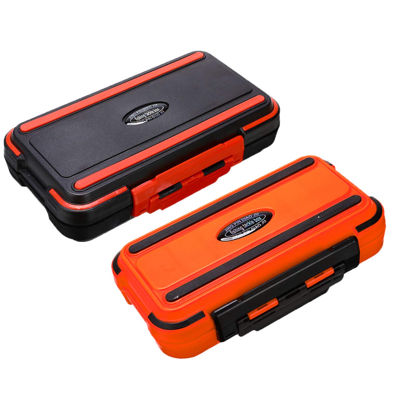 【送料無料】EXDUCT ルアーケース 2個 釣り具セット タックルボックス 両面 防水 釣り タックルケース 釣り収納ケース (黒+オレンジ)