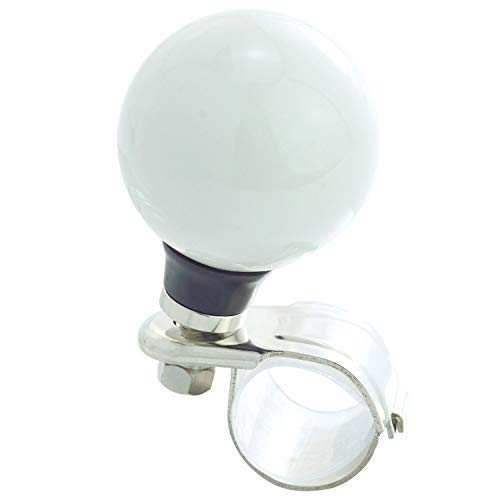 【送料無料】Lunsomビリヤードハンドルスピンナーボールカーステアリングスピナーコントロールターニングエイドヘルパーユニバーサル車用 (ホワイト)