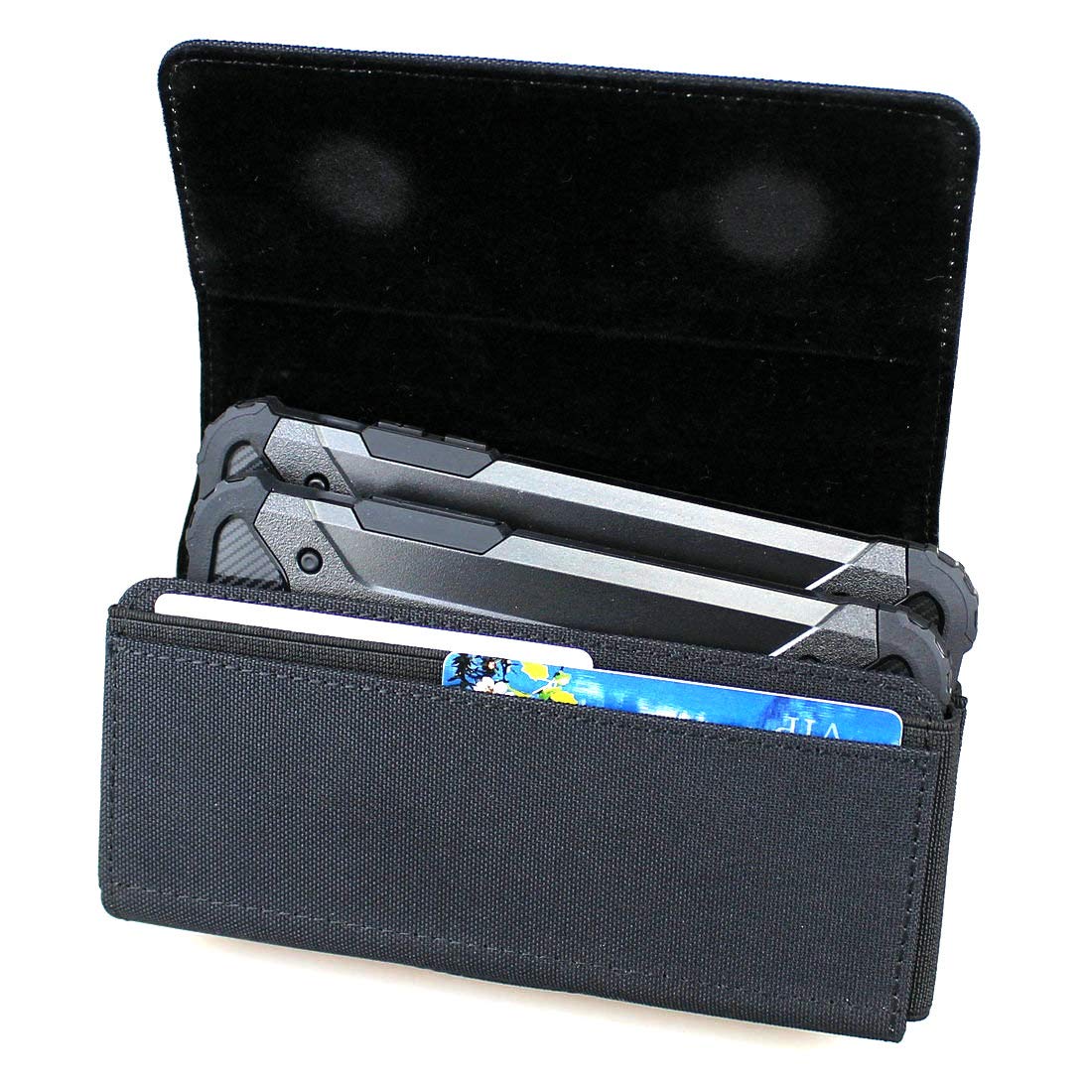 【送料無料】aubaddy 横型 2台収納 ベルトホルスター ナイロン ウエストポーチ 携帯2台スマ ...