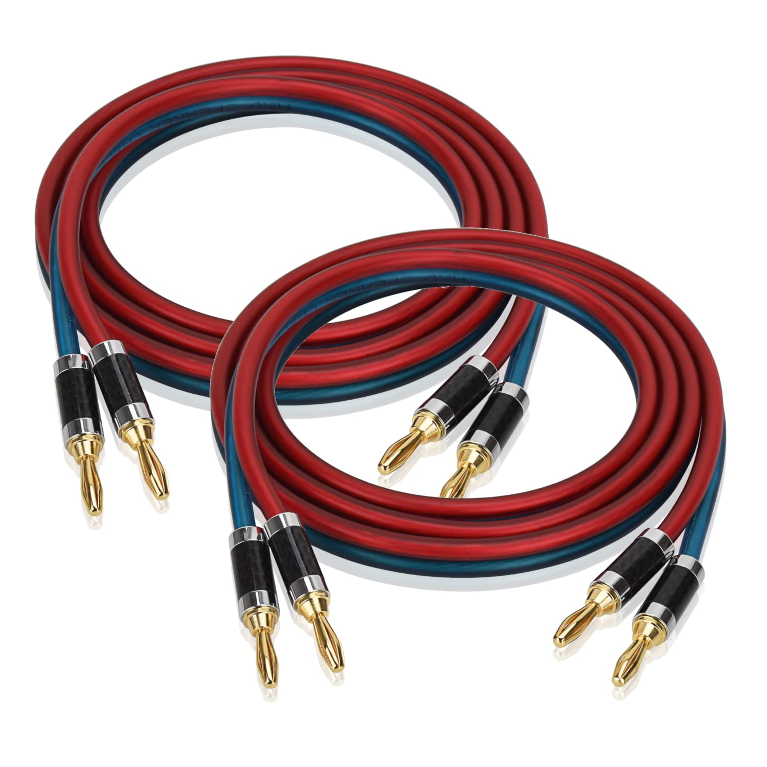 【送料無料】【LCYOUTH】バナナプラグ付スピーカーケーブル 加工済み完成品 高純度OFC 無酸素 ...