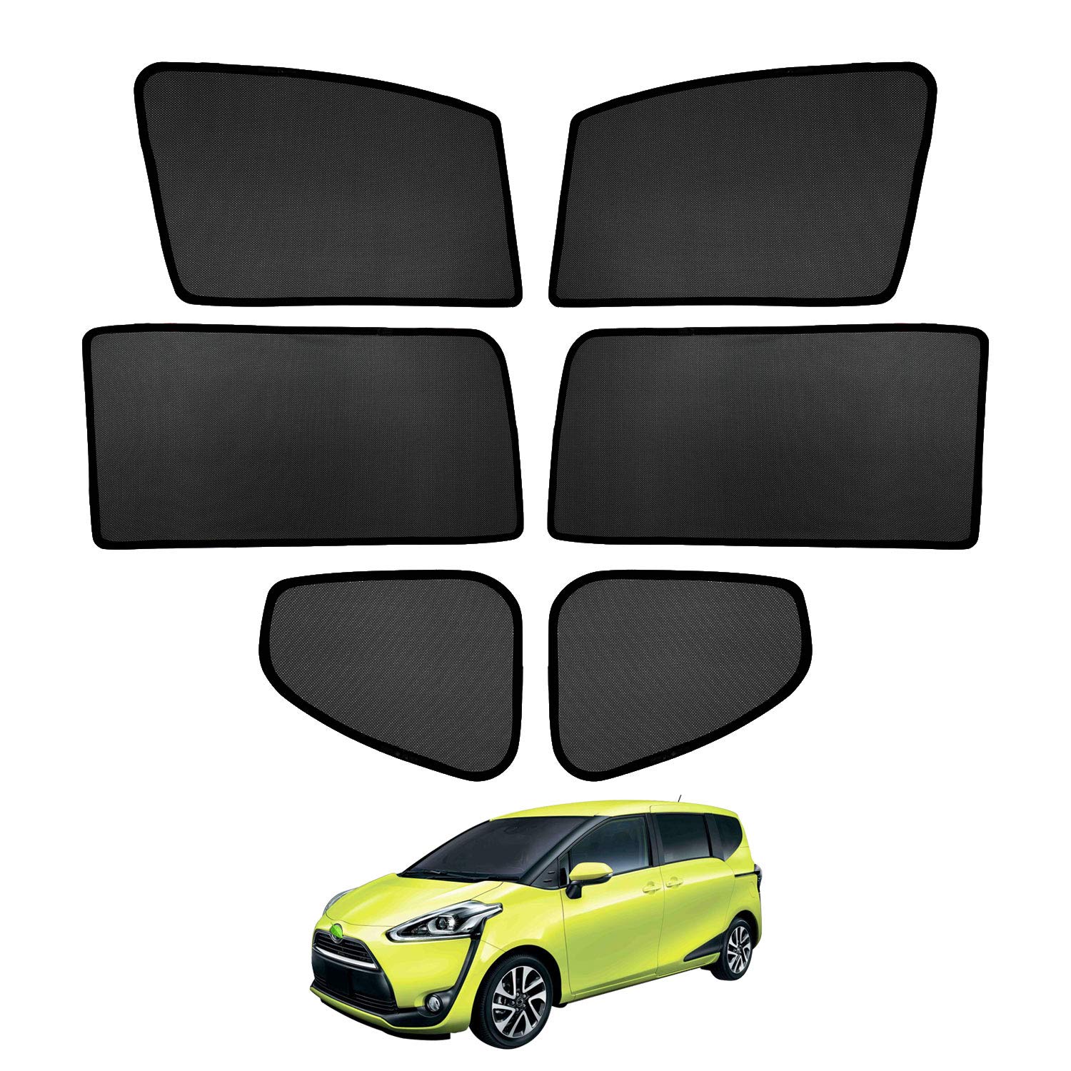 【送料無料】Cartist トヨタに適合 シエンタ 170 メッシュカーテン 2代目 2015-現行 遮光カーテン カーシェード UVカット 遮光 断熱 インテリア マグネット式 日よけ サンシェードサイド アクセサリー