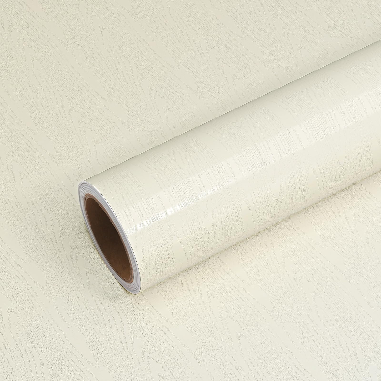 【送料無料】VEELIKE 壁紙シール 木目 ウォールステッカー 無地 乳白 ベージュ 40cmx3mリメイクシート 防水 耐熱 防汚 防油 食器棚シート インテリアシート 剥がせる壁紙 接着剤付き カッティングシール キッチン シート 賃貸OK 模様替え 家具 台所 浴室 補修シール シー