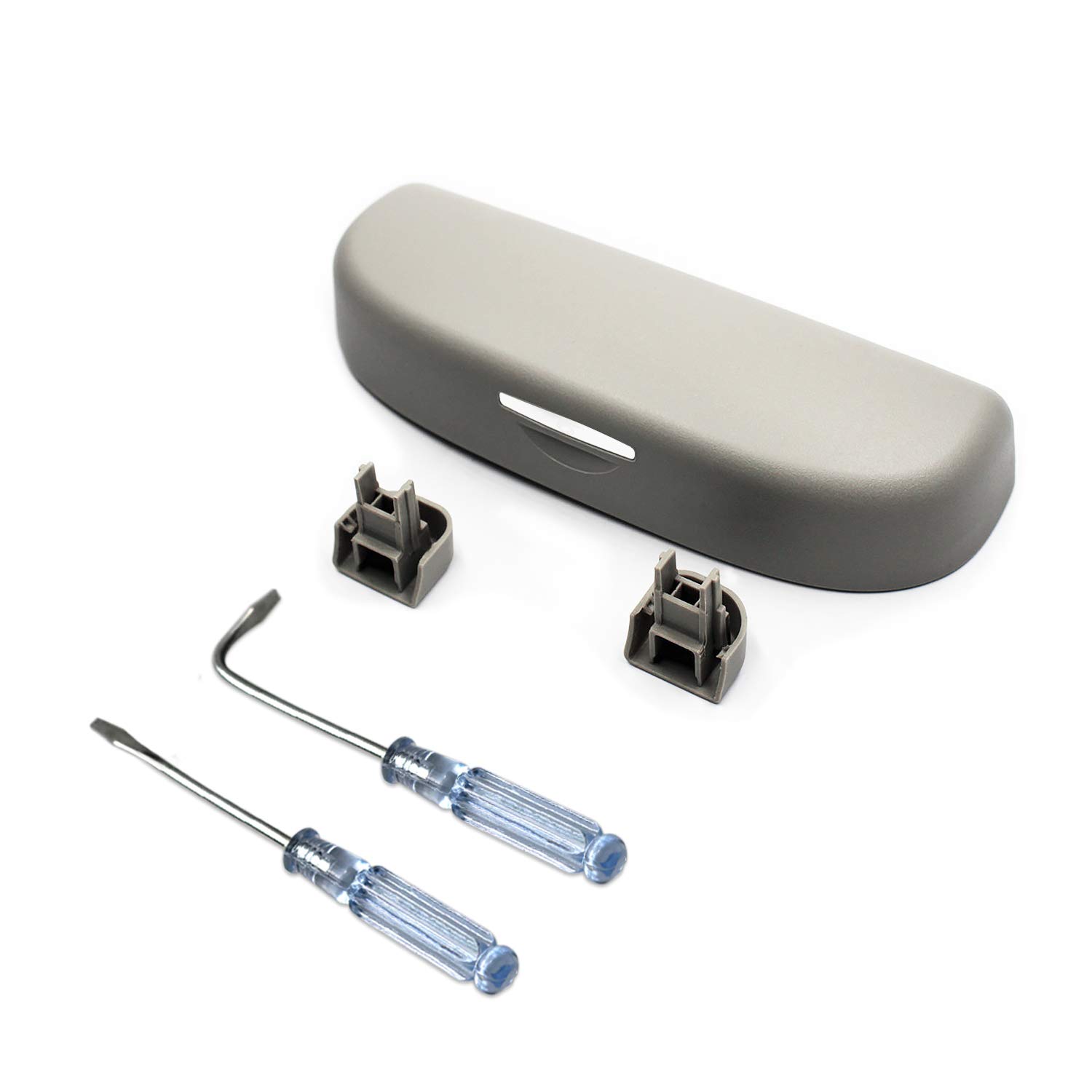 【送料無料】【RUIYA】ホンダ N-BOX/フィット/ヴェゼル RV系/CR-V/アコード/シビック 11代目 サングラス ホルダー メガネ収納 ケース 車収納ホルダー ABS樹脂 耐衝撃性 耐久性サングラス ケース 取付用工具付き パーツケース (グレー)